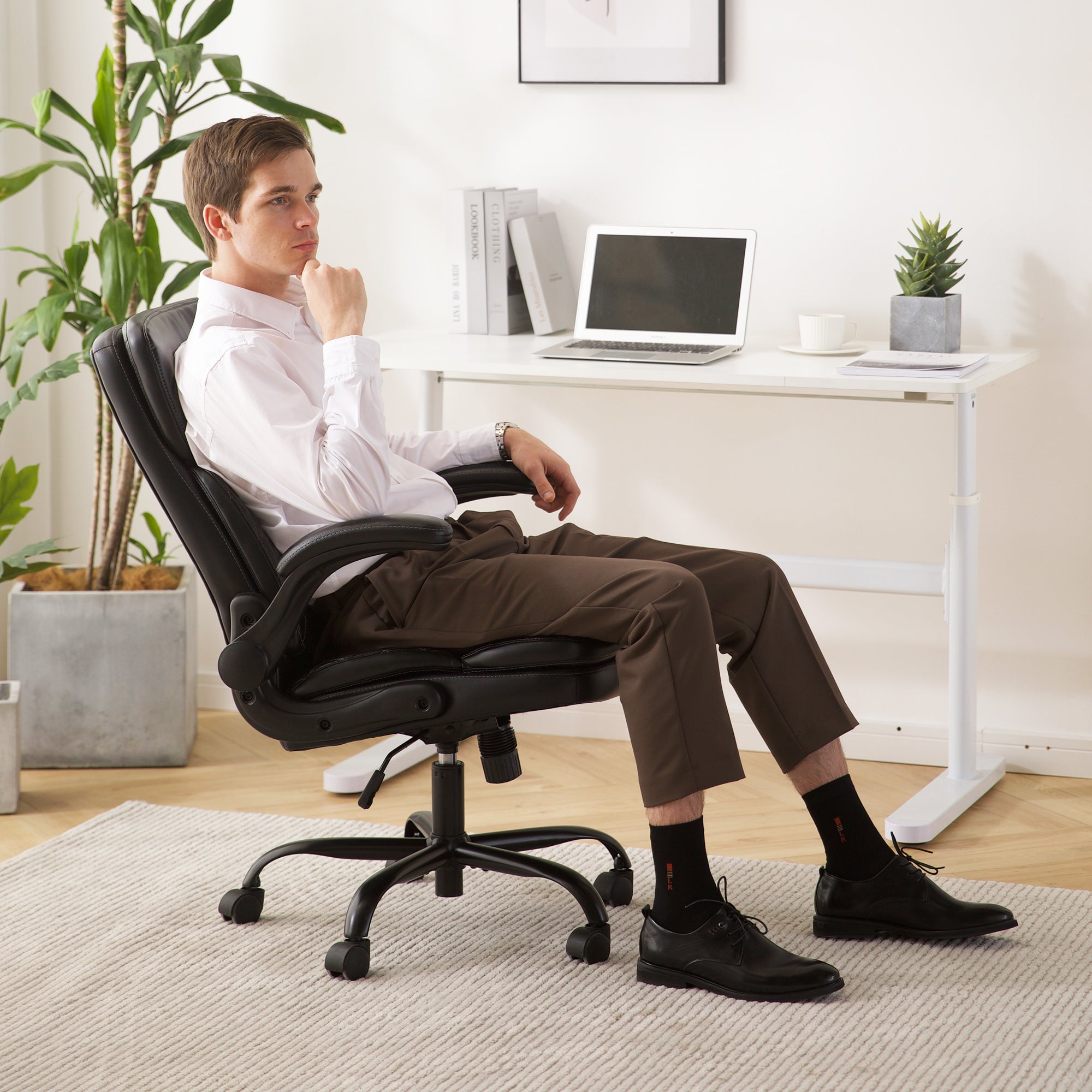 COLAMY Faux Leather Office Chair