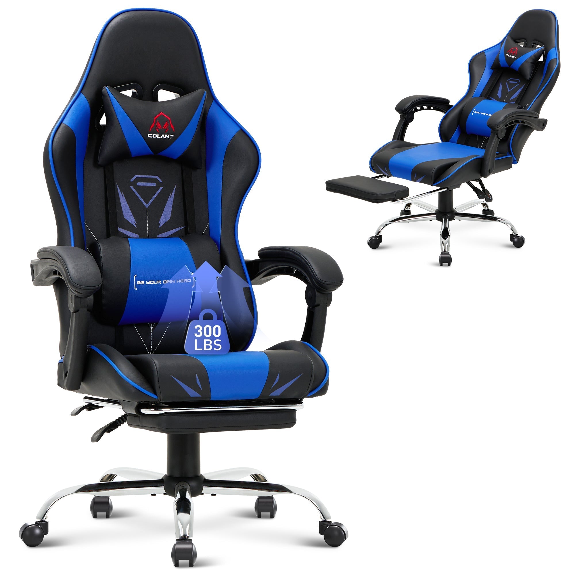 COLAMY PU Leather Gaming Chair Cap.300 Model.6703