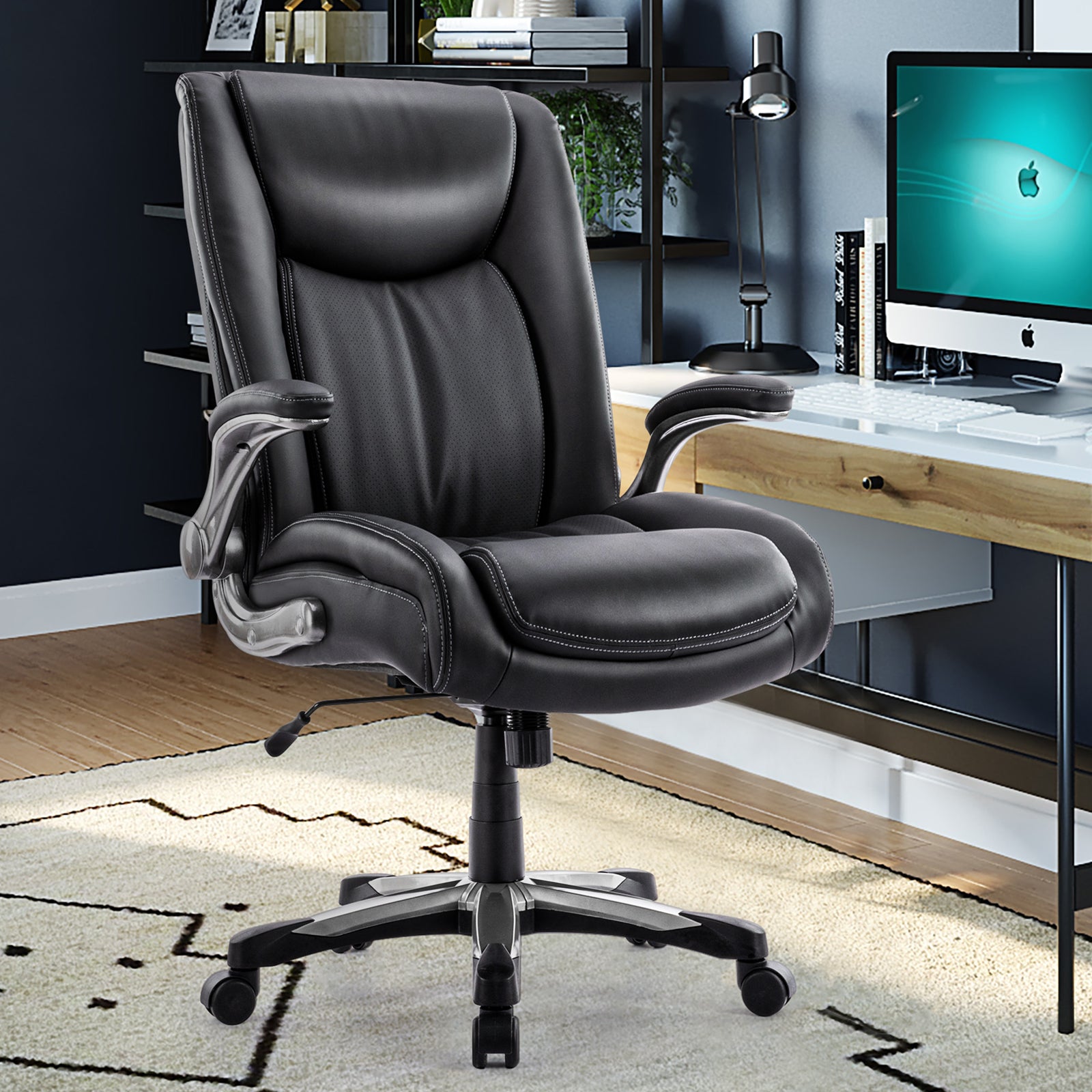 COLAMY PU Leather Big & Tall Office Chair 400lbs Computer Chair Model.5309 Cap.181kg