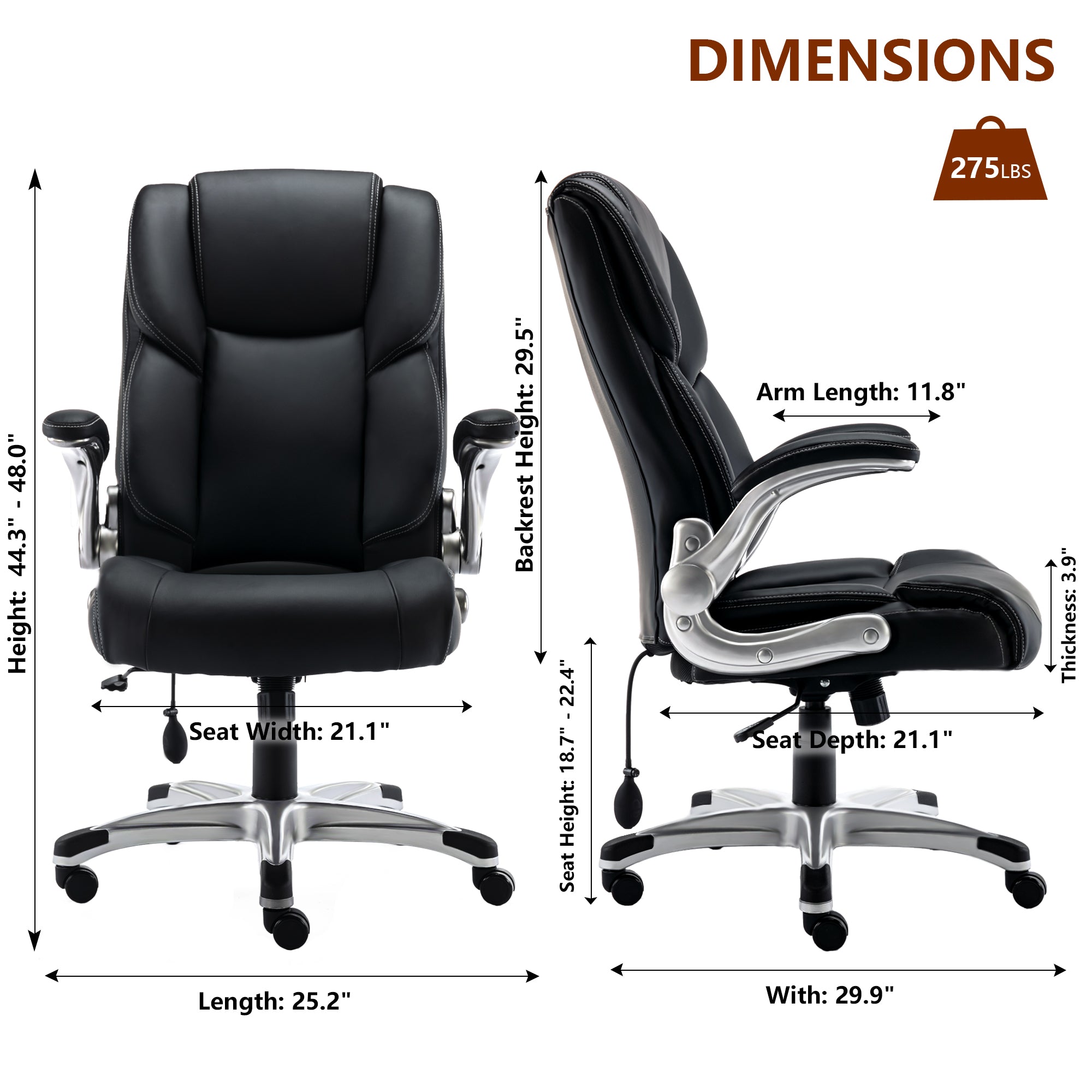 COLAMY Ergonomic Office Chair 300lbs Computer Chair With Inflatable Lumbar Support Model.2822 Cap.136kg