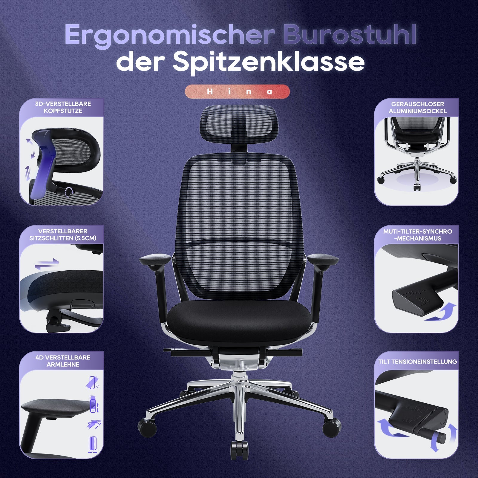 COLAMY HINA Modern Ergonomic Office Chair