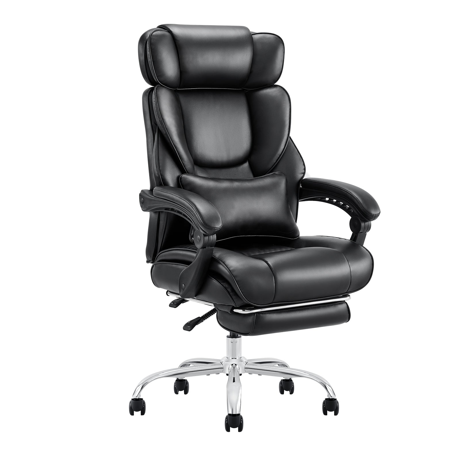 COLAMY Leather 300lbs Office Chair Reclining Gaming Chair with Footrest Model.6754