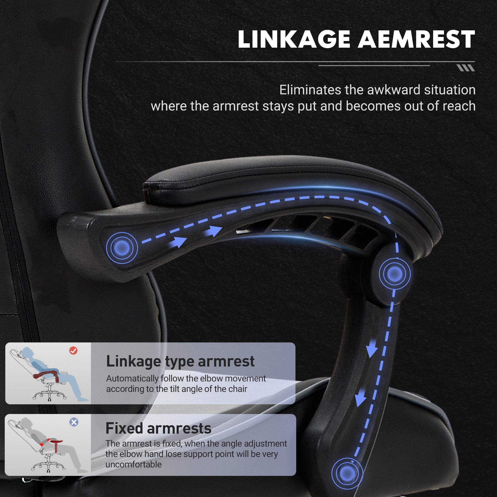 COLAMY PU Leather Gaming Chair Cap.300 Model.6703