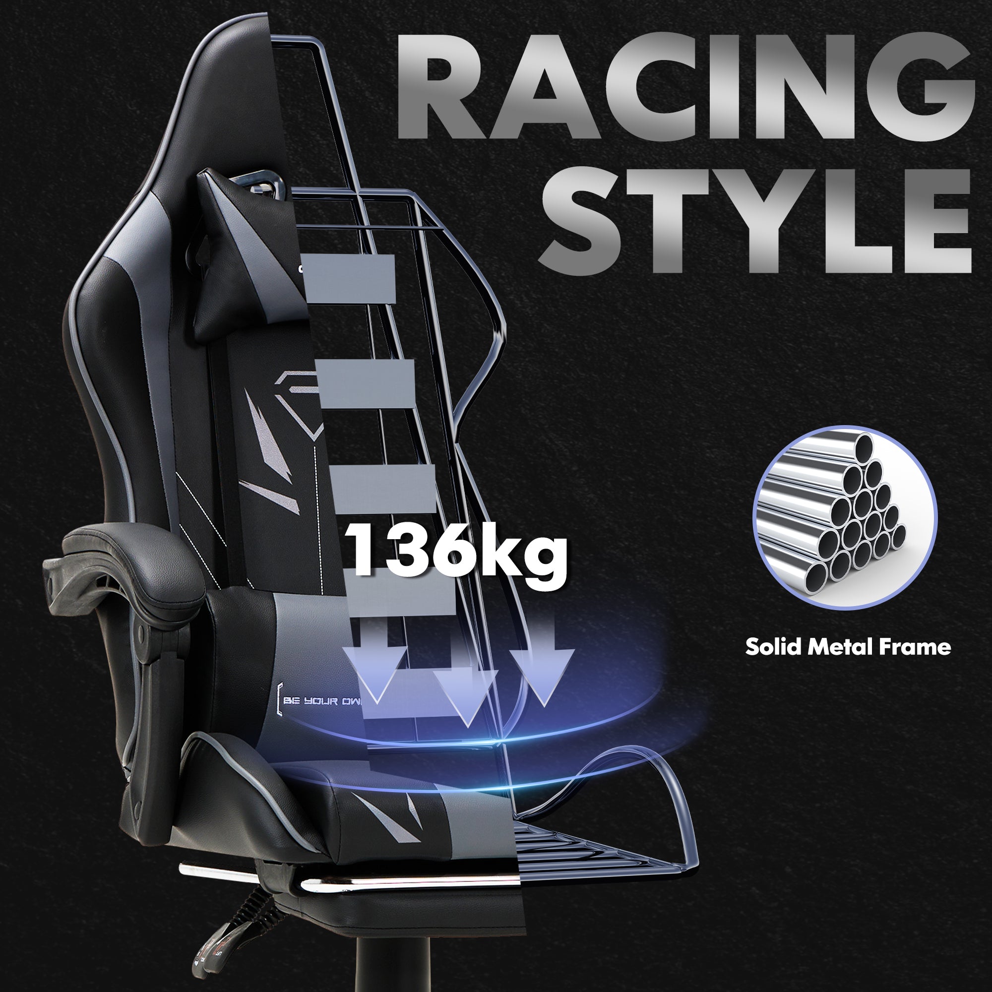 COLAMY PU Leather Gaming Chair Cap.300 Model.6703