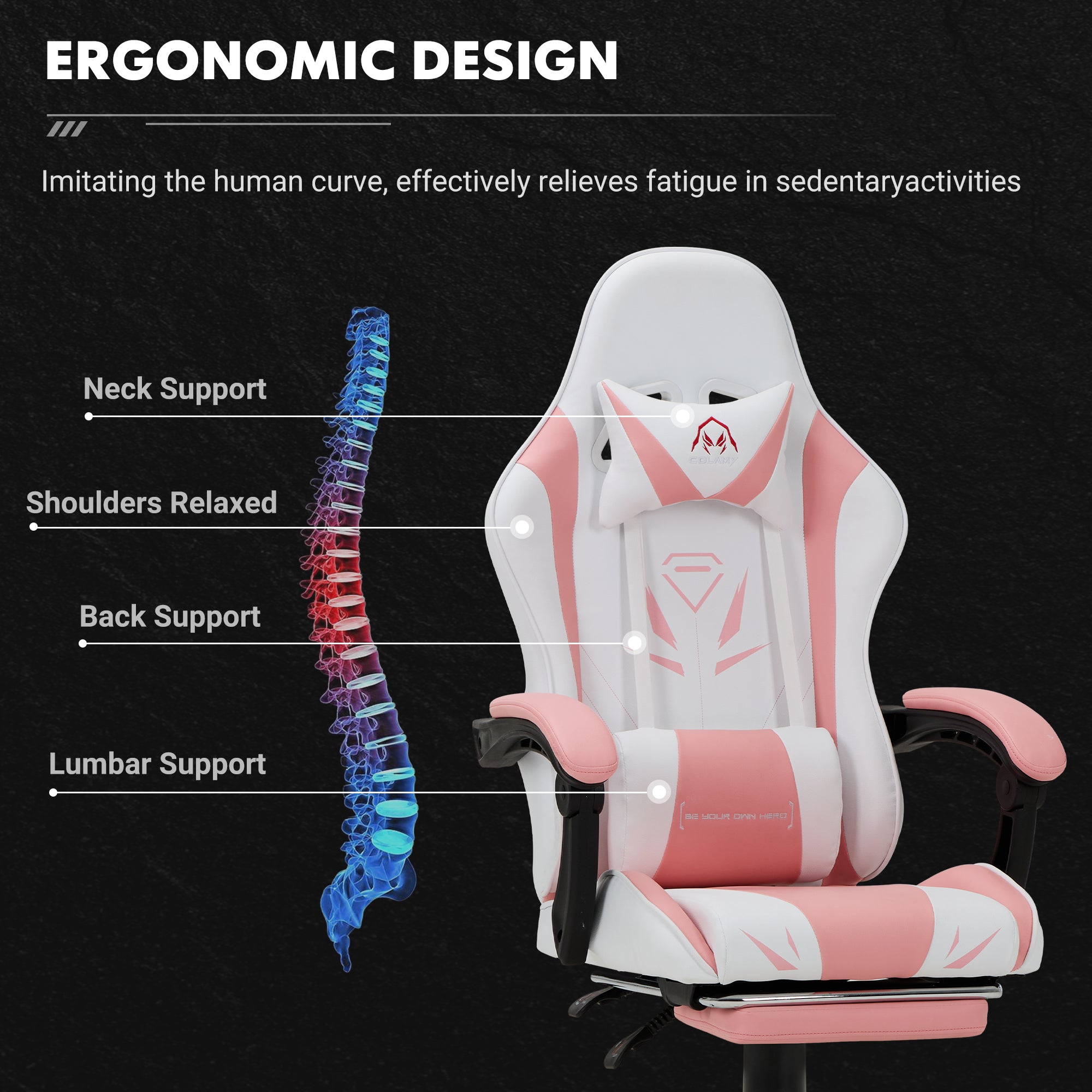 COLAMY PU Leather Gaming Chair Cap.300 Model.6703