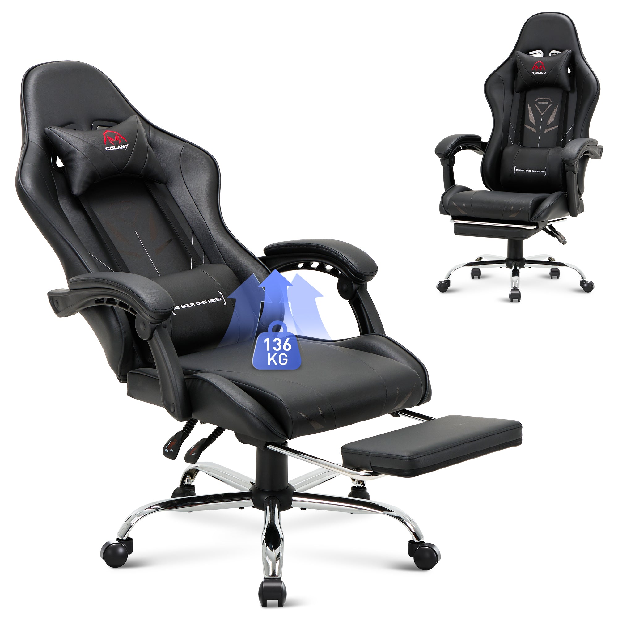COLAMY PU Leather Gaming Chair Cap.300 Model.6703