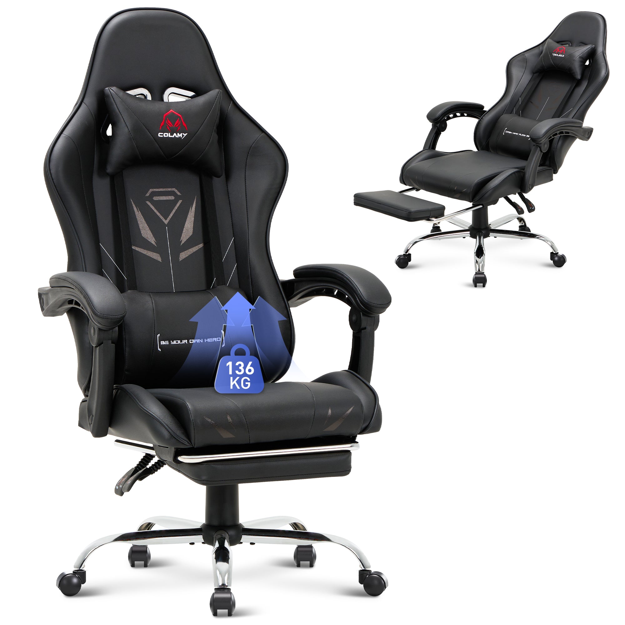 COLAMY PU Leather Gaming Chair Cap.300 Model.6703