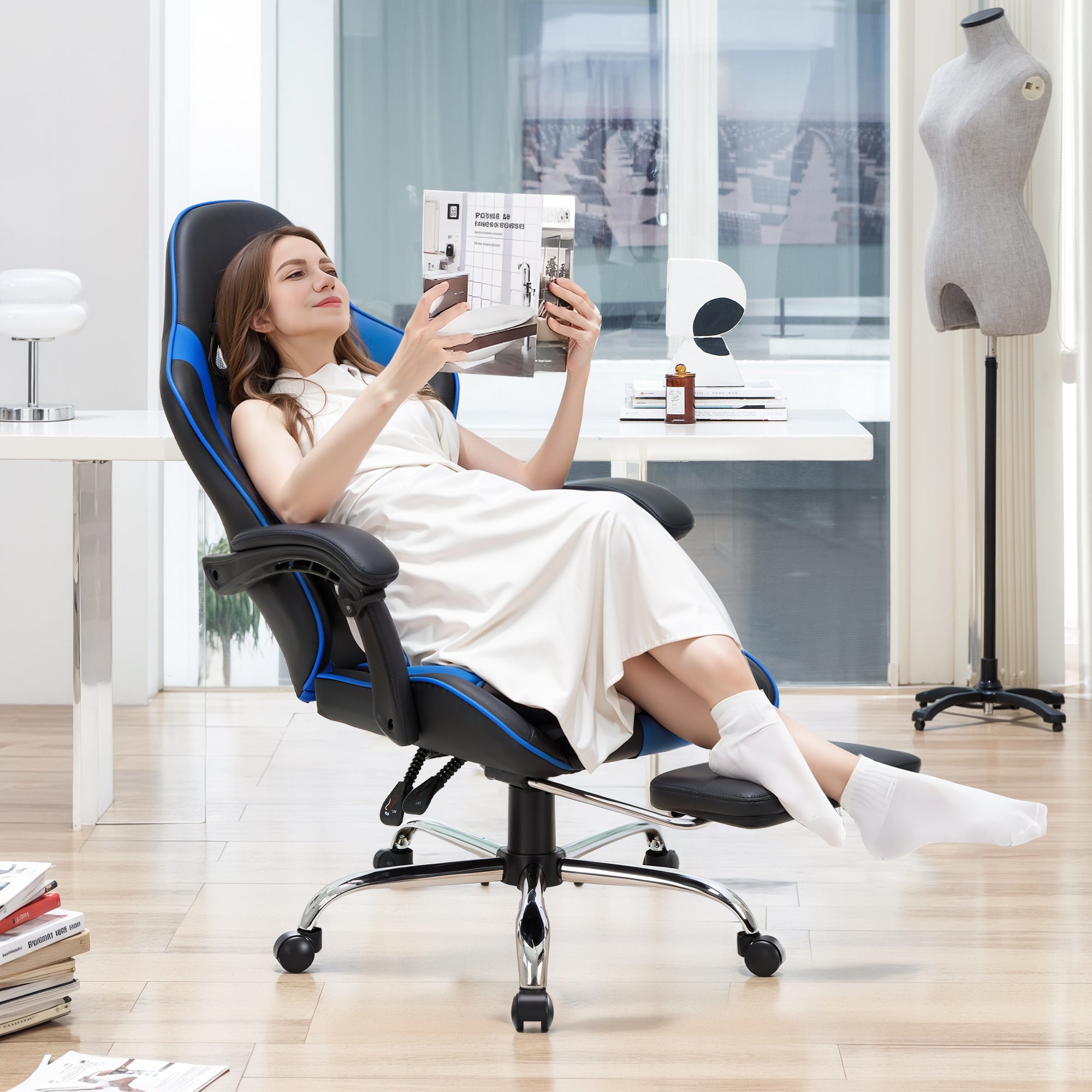 COLAMY PU Leather Gaming Chair Cap.300 Model.6703