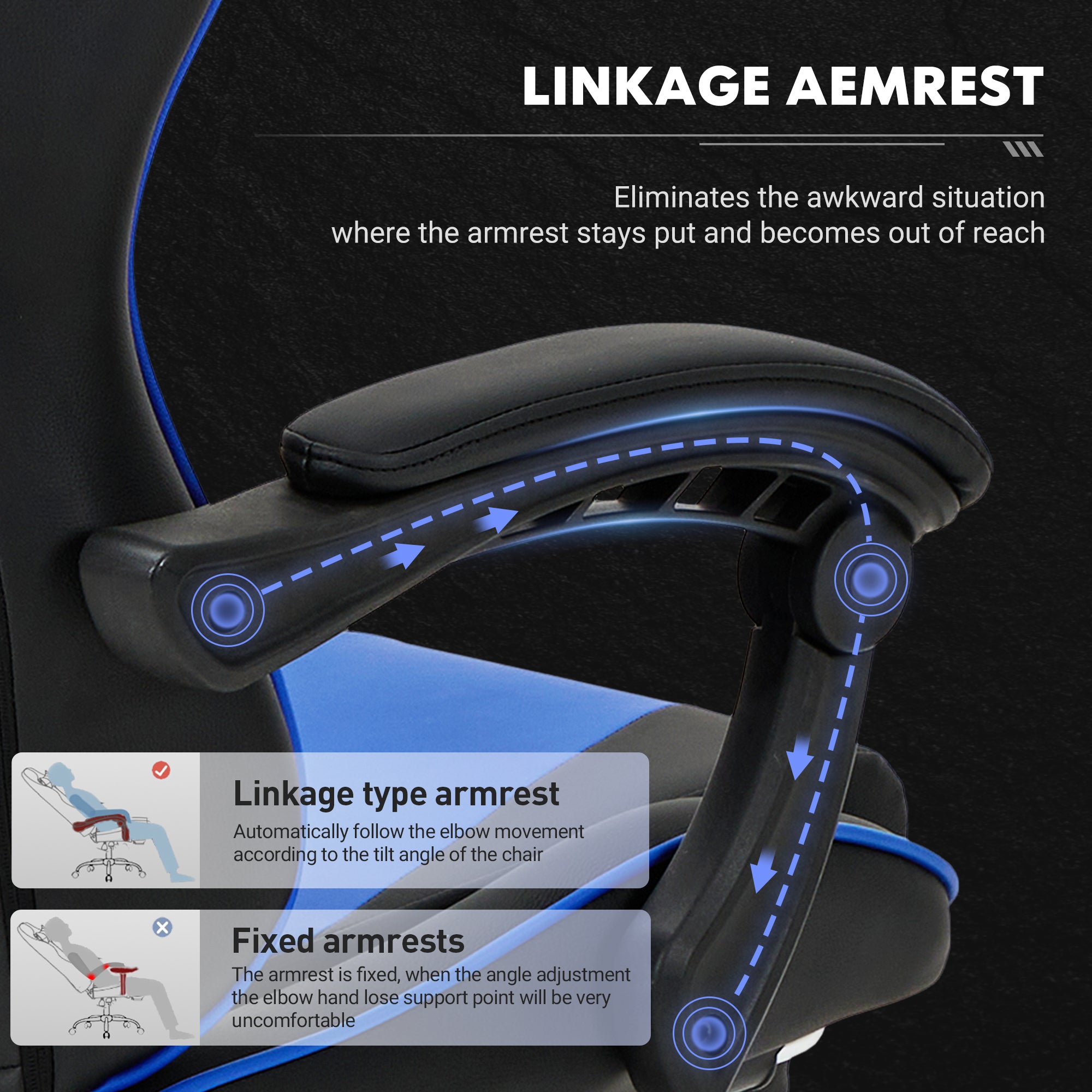 COLAMY PU Leather Gaming Chair Cap.300 Model.6703