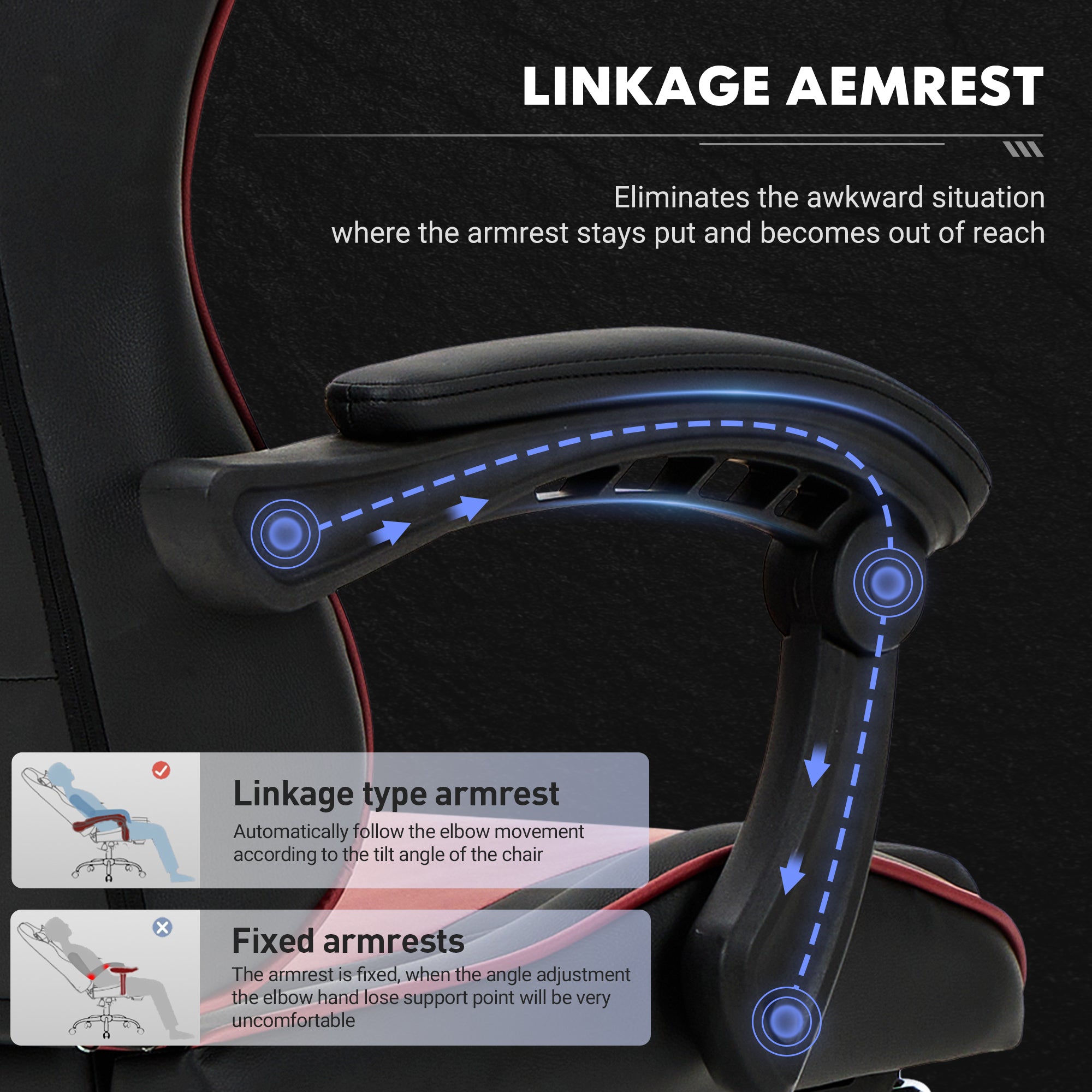 COLAMY PU Leather Gaming Chair Cap.300 Model.6703