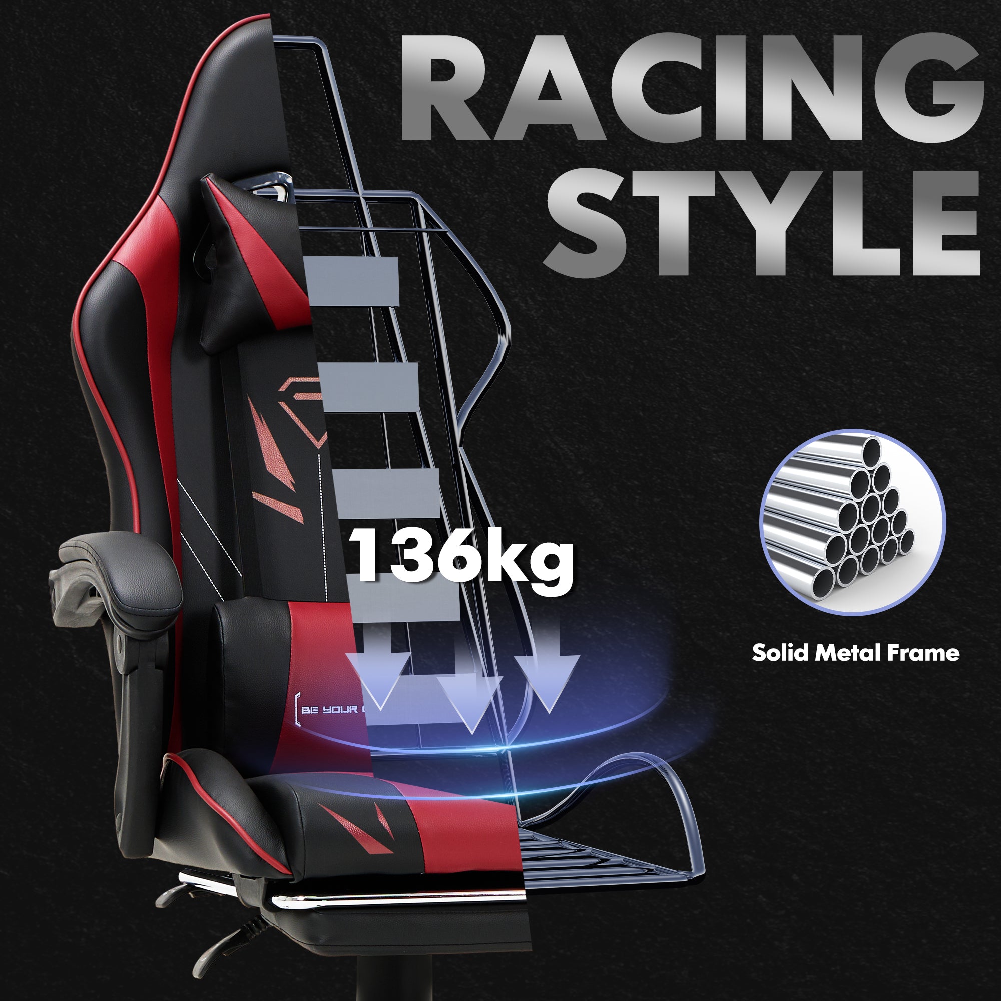 COLAMY PU Leather Gaming Chair Cap.300 Model.6703