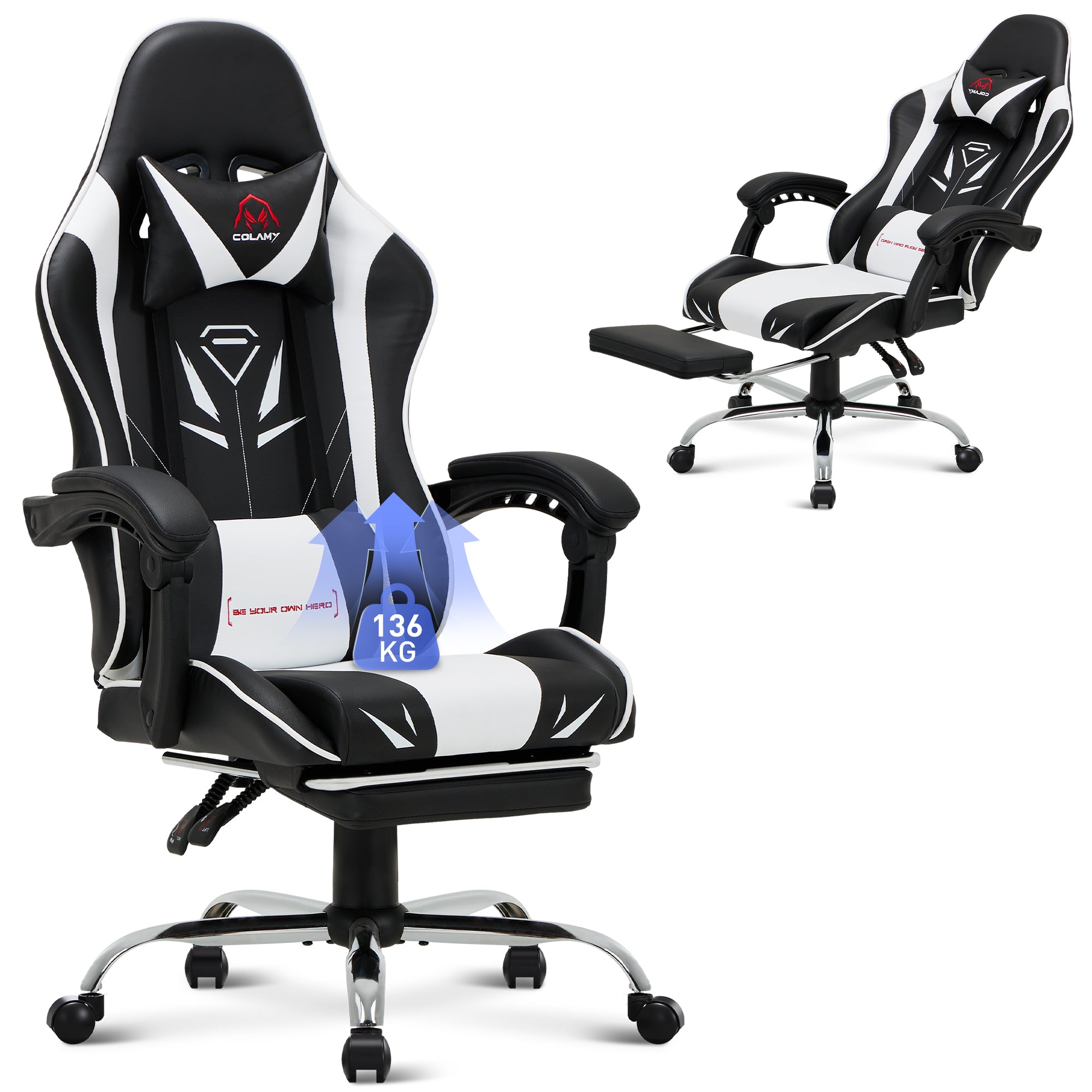 COLAMY PU Leather Gaming Chair Cap.300 Model.6703