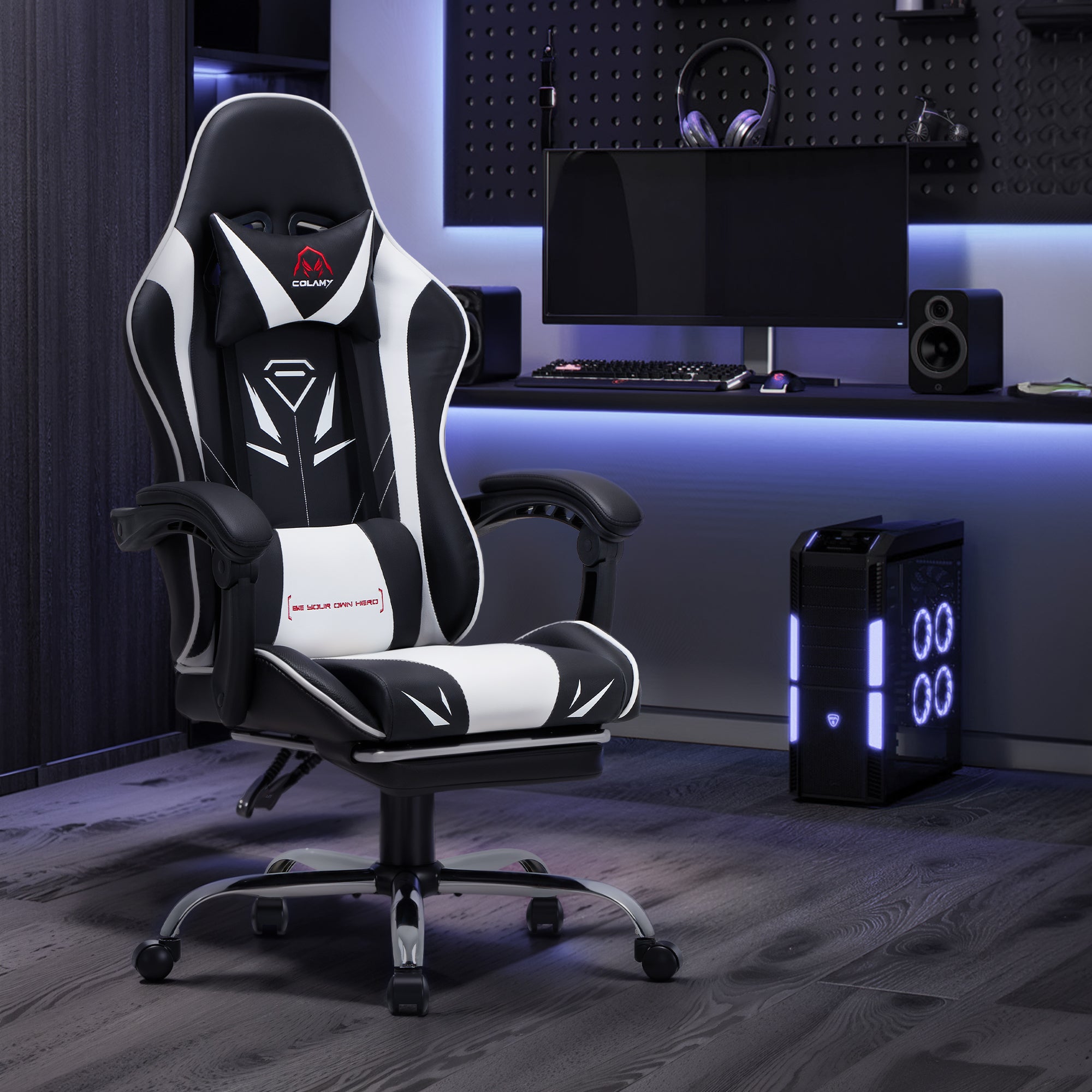 COLAMY PU Leather Gaming Chair Cap.300 Model.6703