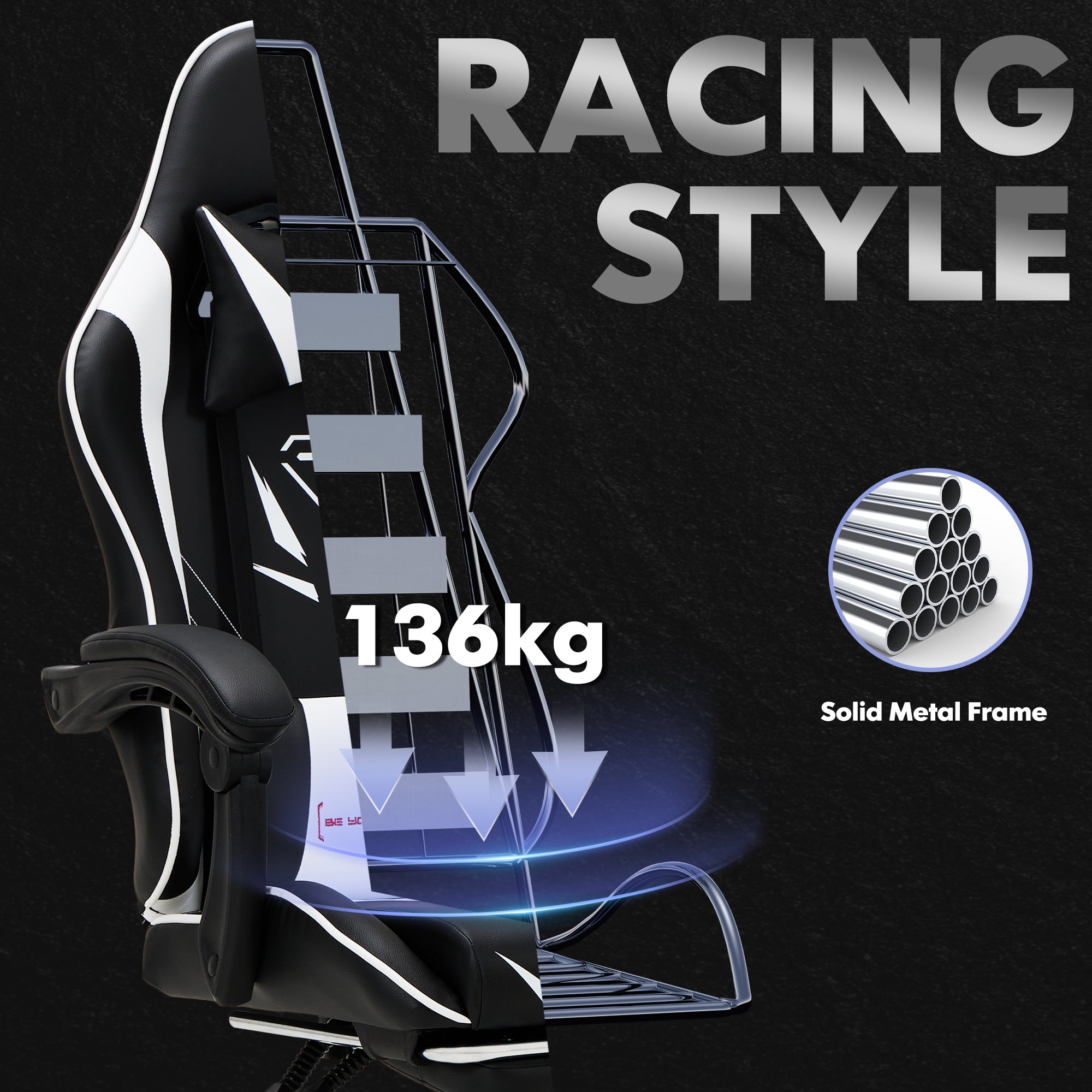 COLAMY PU Leather Gaming Chair Cap.300 Model.6703