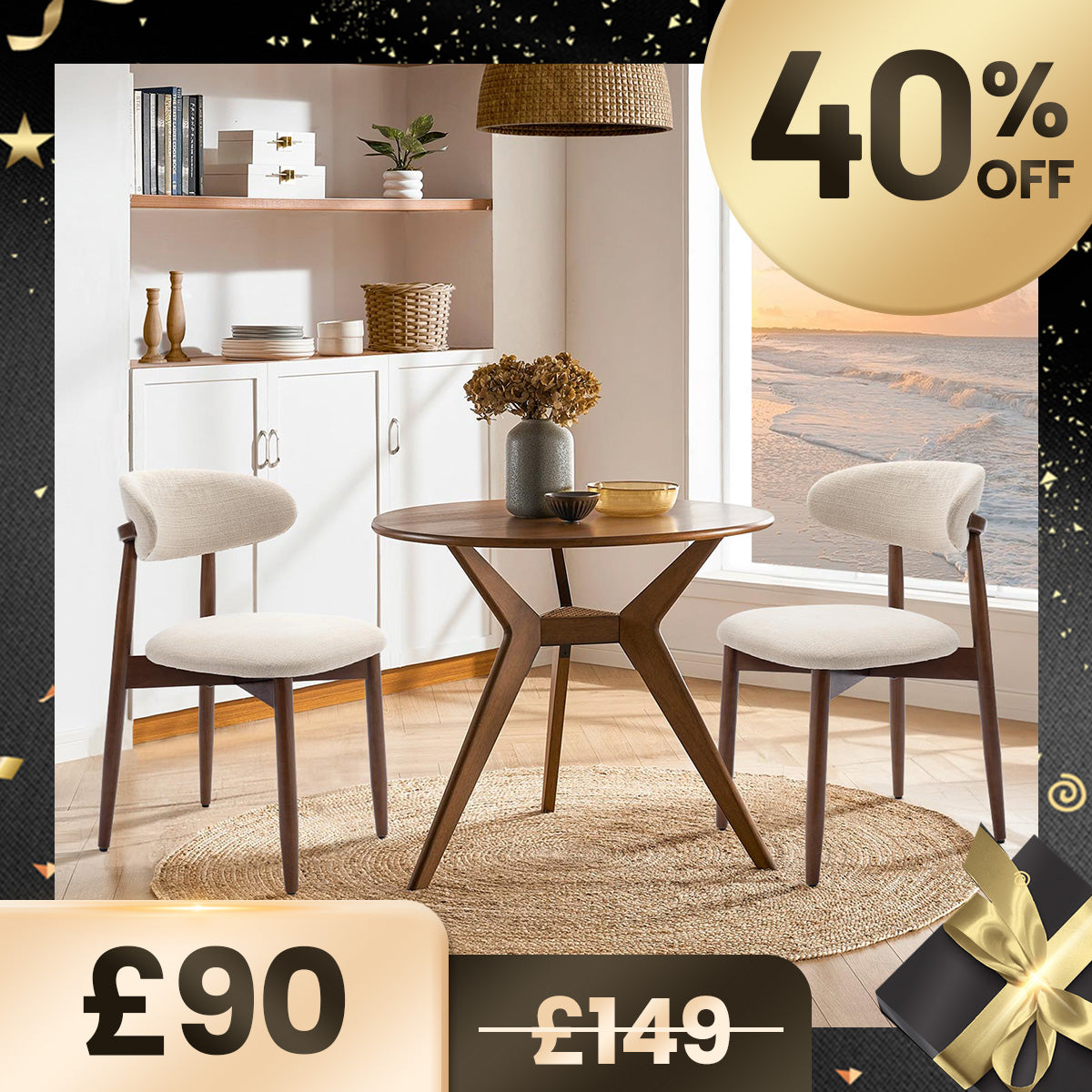 COLAMY NOYA Mid-Century Modern Dining Chair