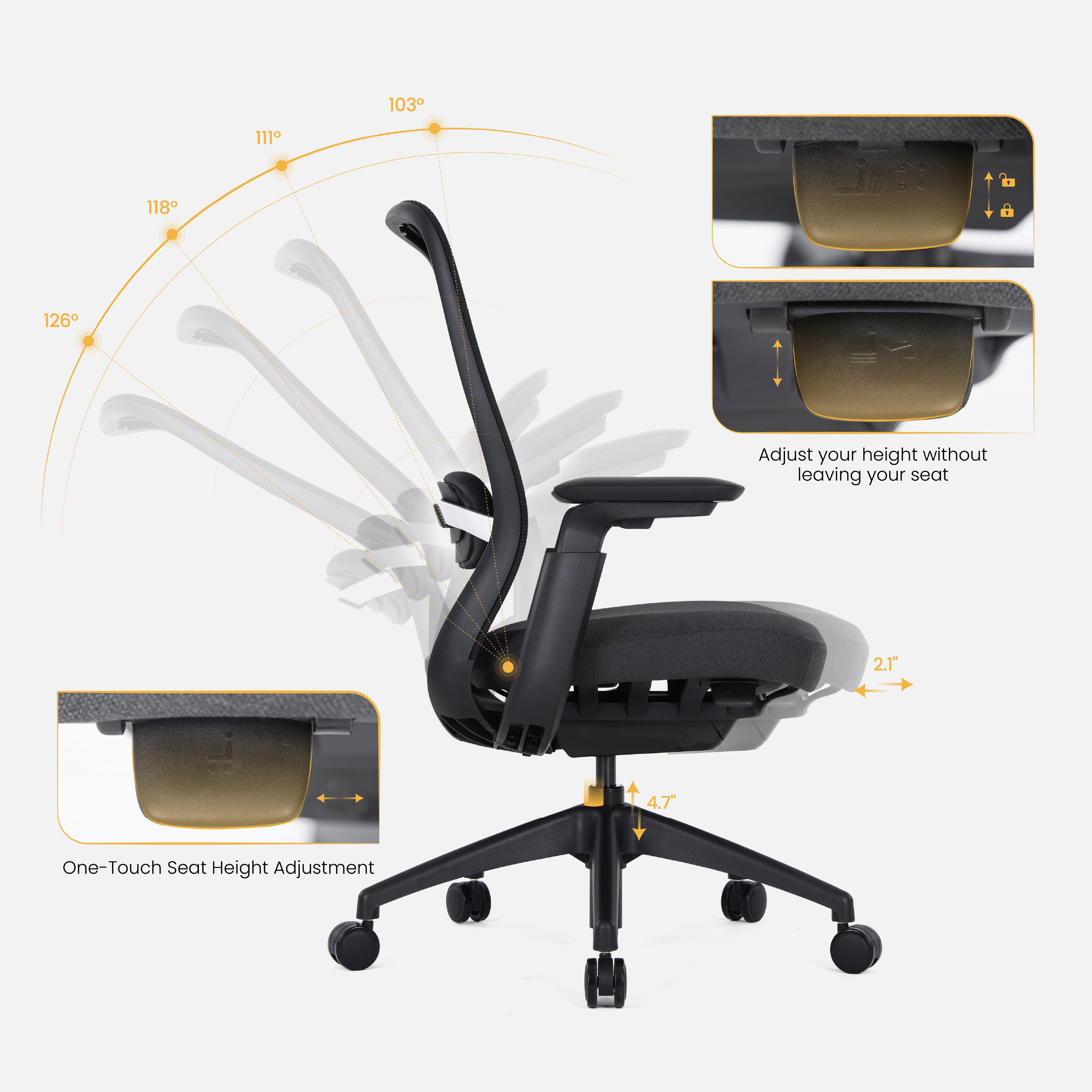 COLAMY AETHER Ergonomic Middle Back Mesh Office Chair