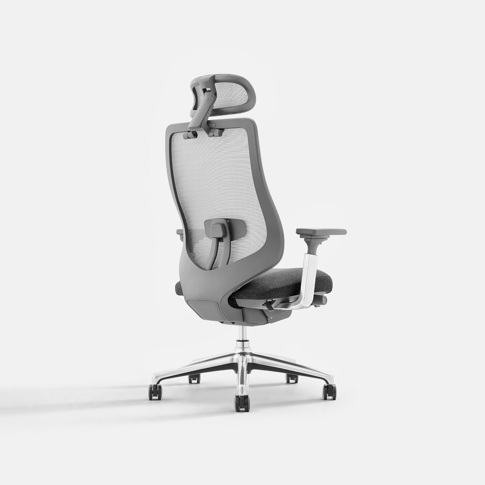 Rear view of COLAMY ATLAS ergonomic mesh office chair with adjustable lumbar support