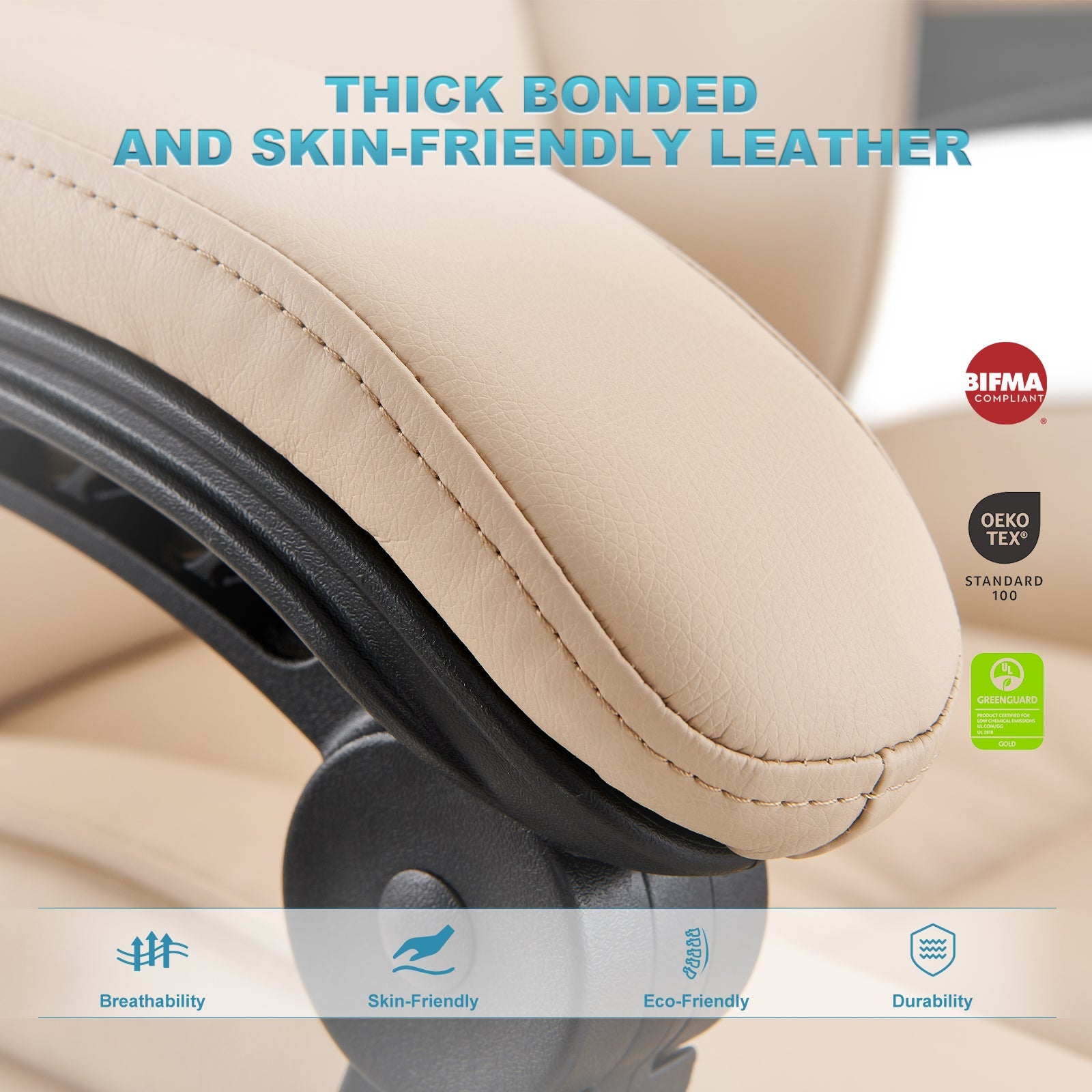 COLAMY Leather 300lbs Office Chair Reclining Gaming Chair with Footrest Model.6754