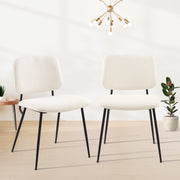 COLAMY Modern Upholstered Curved Back Dining Chair Stylish Kitchen Chairs