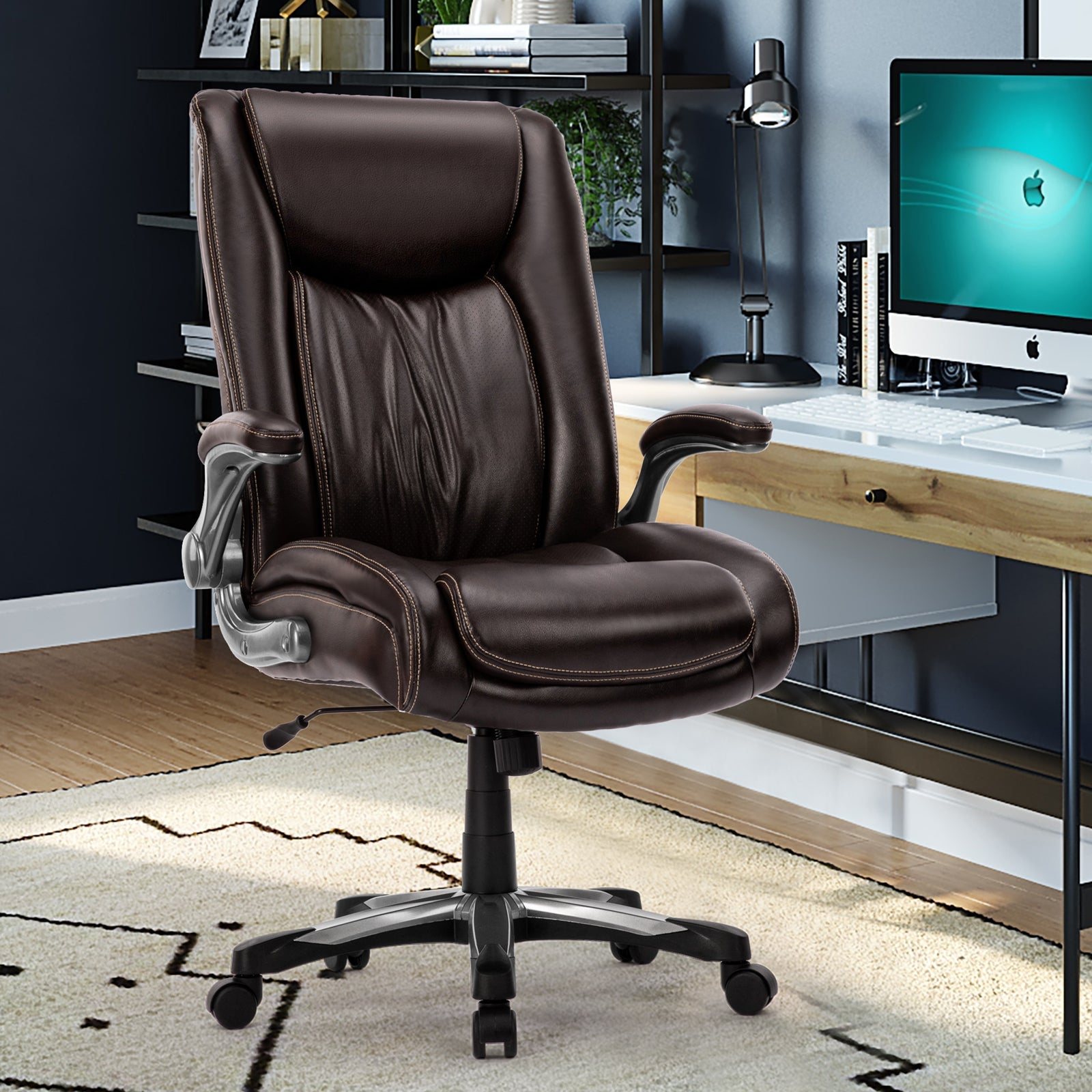 COLAMY PU Leather Big & Tall Office Chair 400lbs Computer Chair Model.5309 Cap.181kg