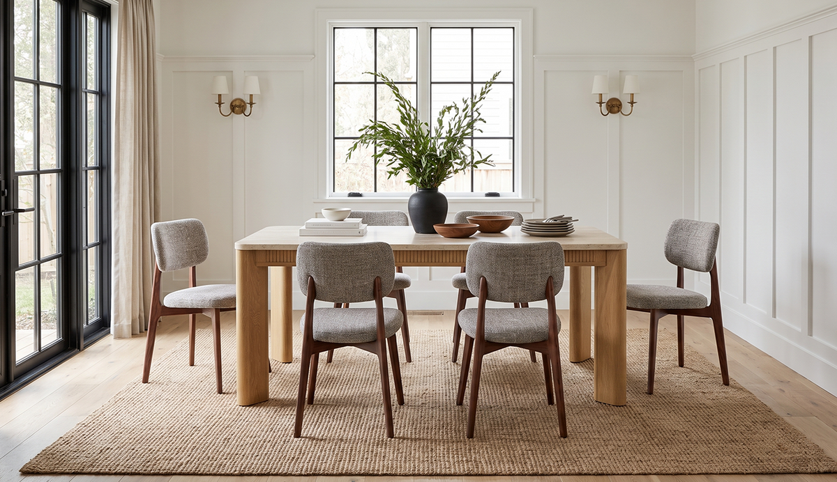 COLAMY VERSE 63" Dining Table with HALO Prime Dining Chairs Set for 4-6