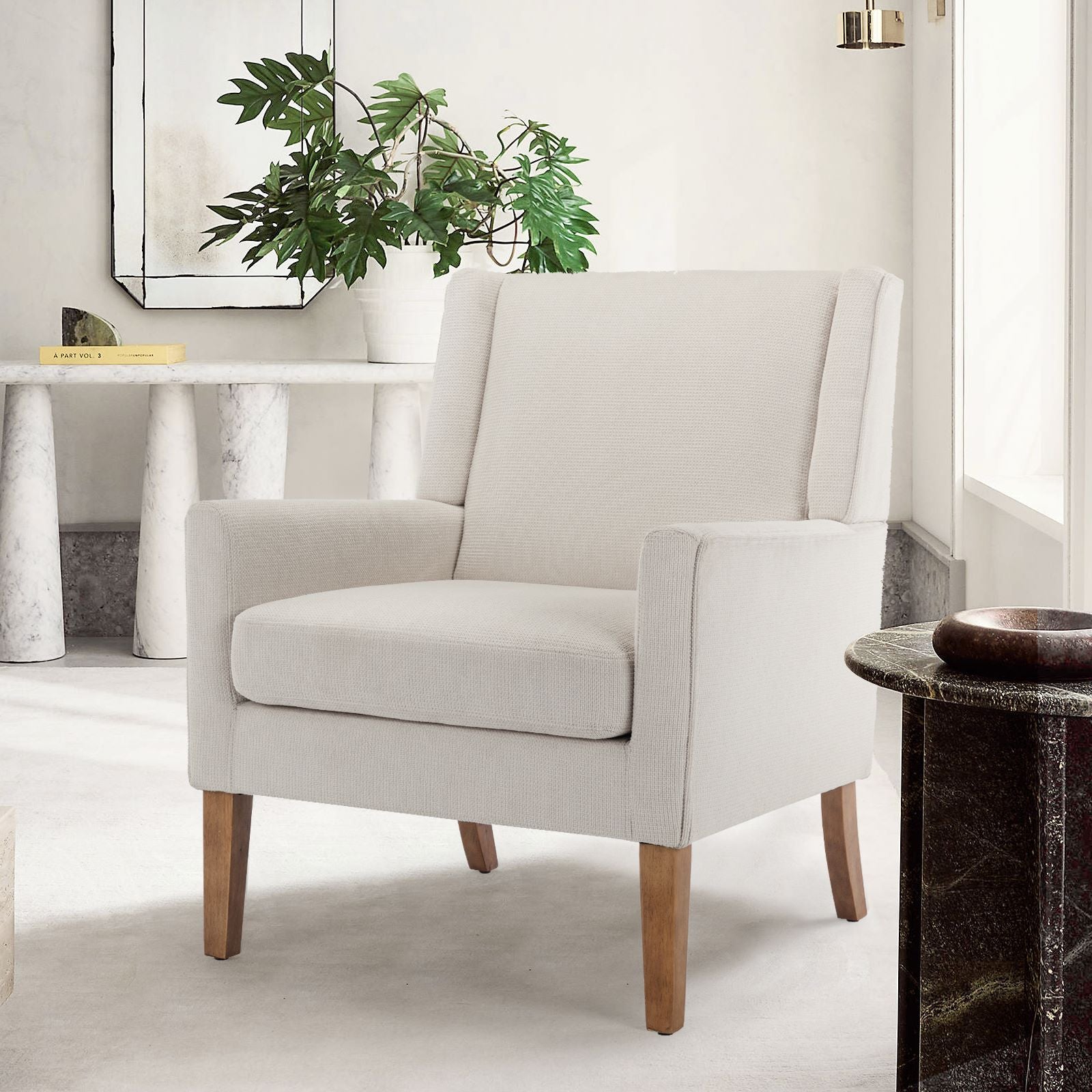 COLAMY Modern Wing-back Fabric Accent Chair Upholstered Single Sofa Chair