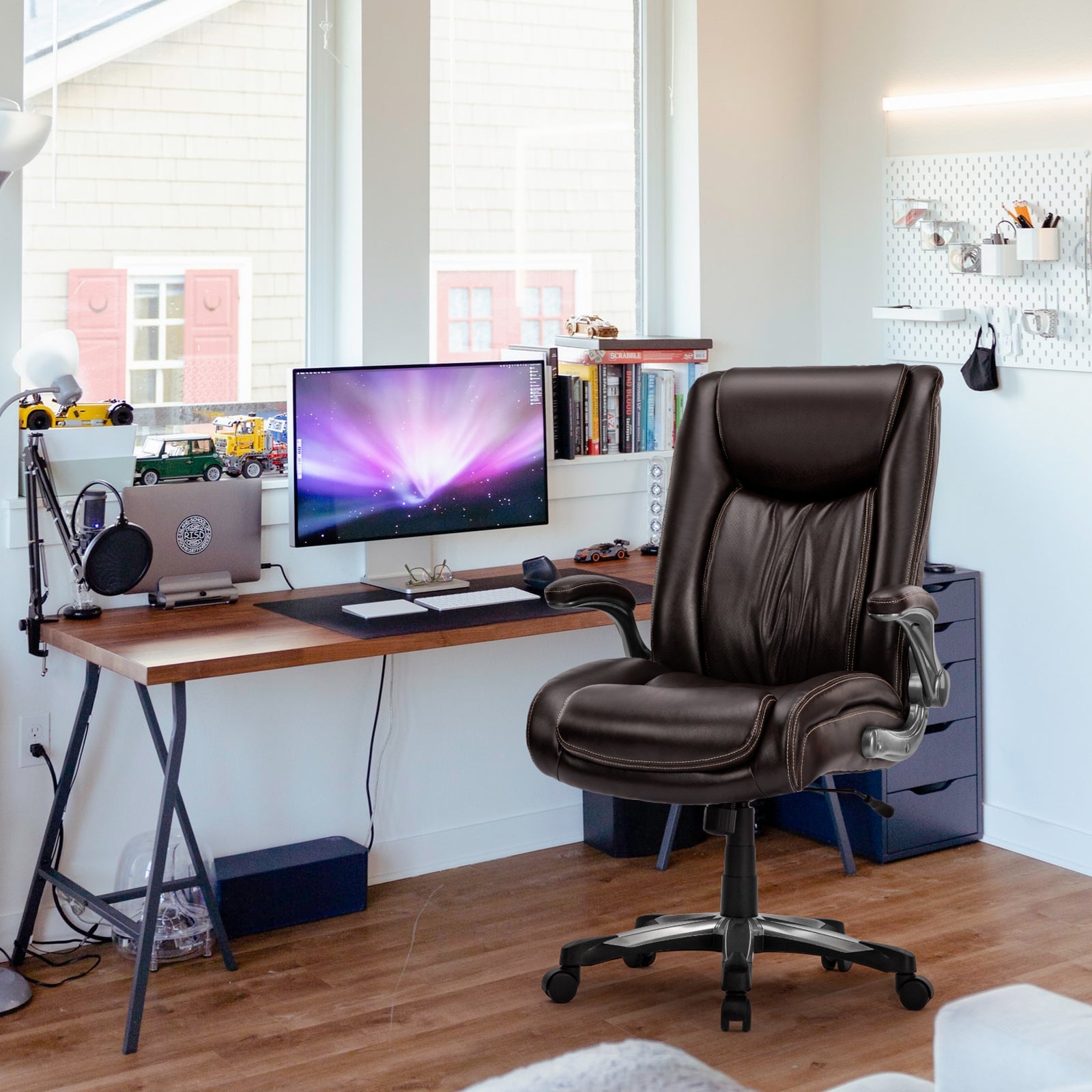 COLAMY PU Leather Big & Tall Office Chair 400lbs Computer Chair Model.5309 Cap.181kg