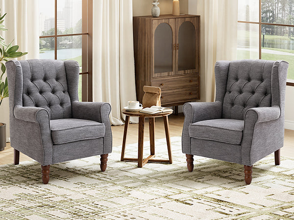 COLAMY Mid-Century Modern Wingback Accent Chair - Set of 1 or 2