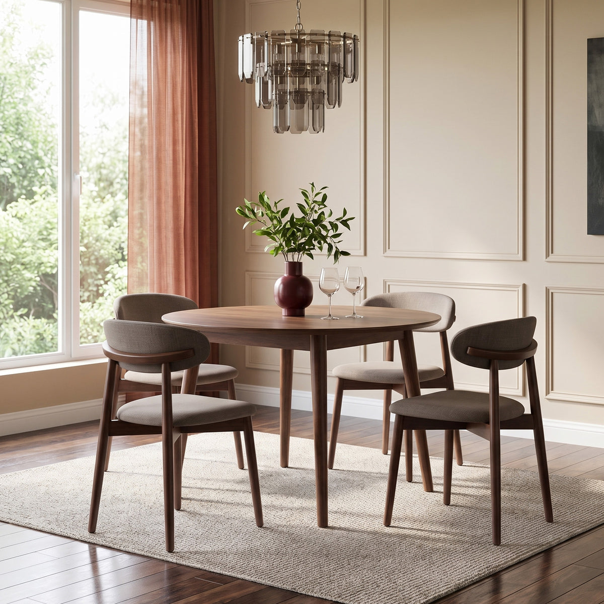 COLAMY NOYA Mid-Century Modern Dining Chair - Upholstered Accent Chair for Kitchen & Dining Room