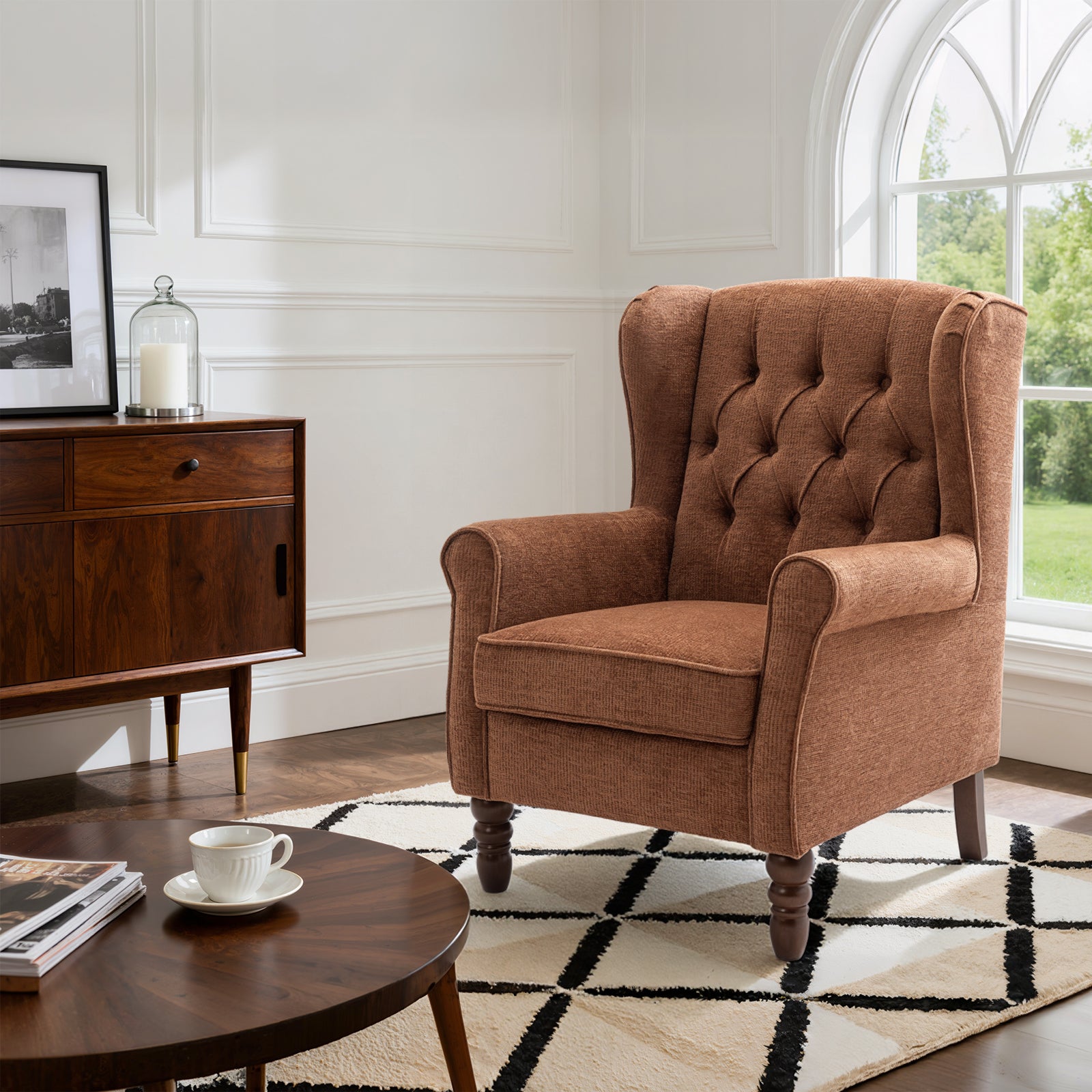 COLAMY Mid-Century Modern Wingback Accent Chair - Set of 1 or 2