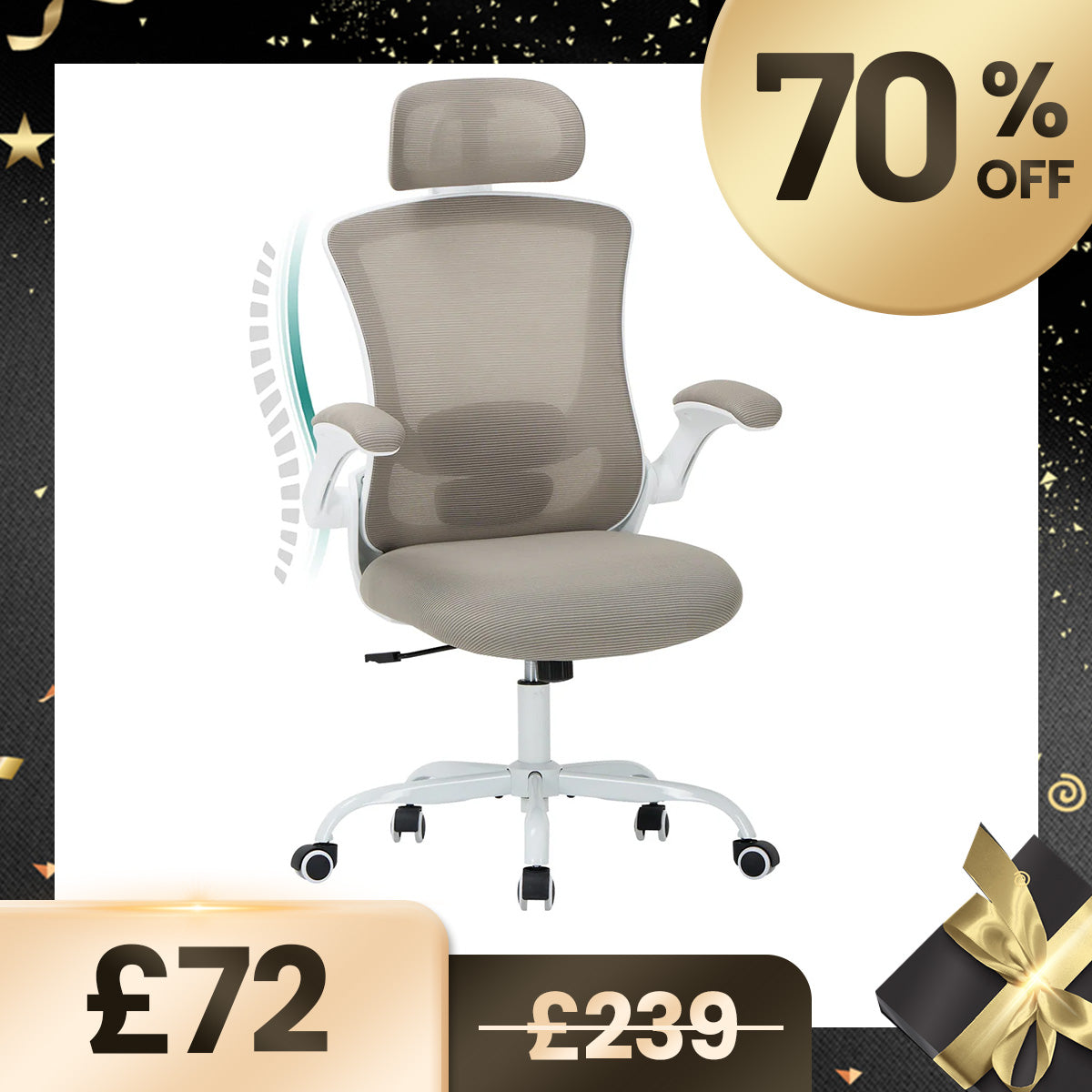 COLAMY VIBE Lightweight Comfort Ergonomic Mesh Office Chair