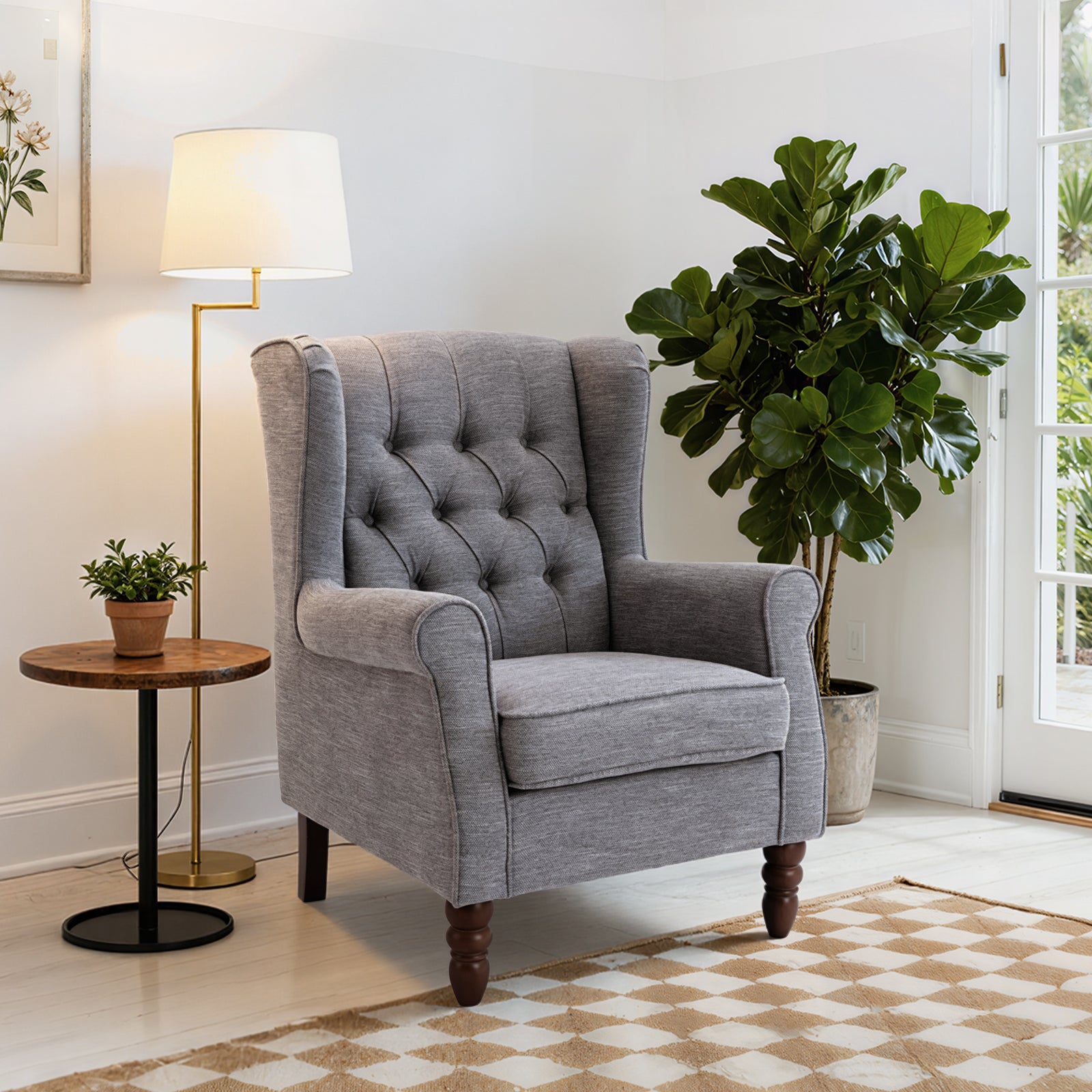 COLAMY Mid-Century Modern Wingback Accent Chair - Set of 1 or 2