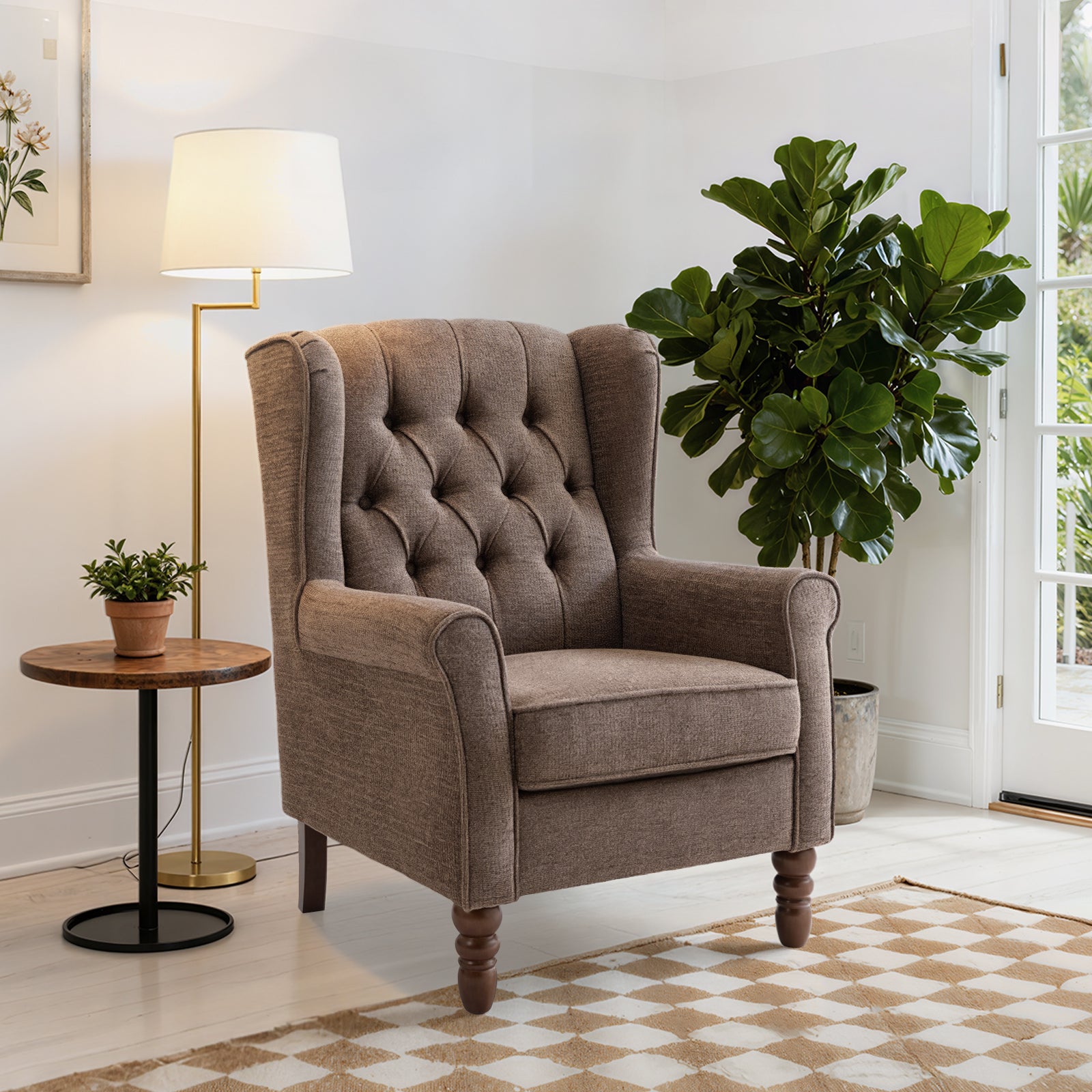 COLAMY Mid-Century Modern Wingback Accent Chair - Set of 1 or 2