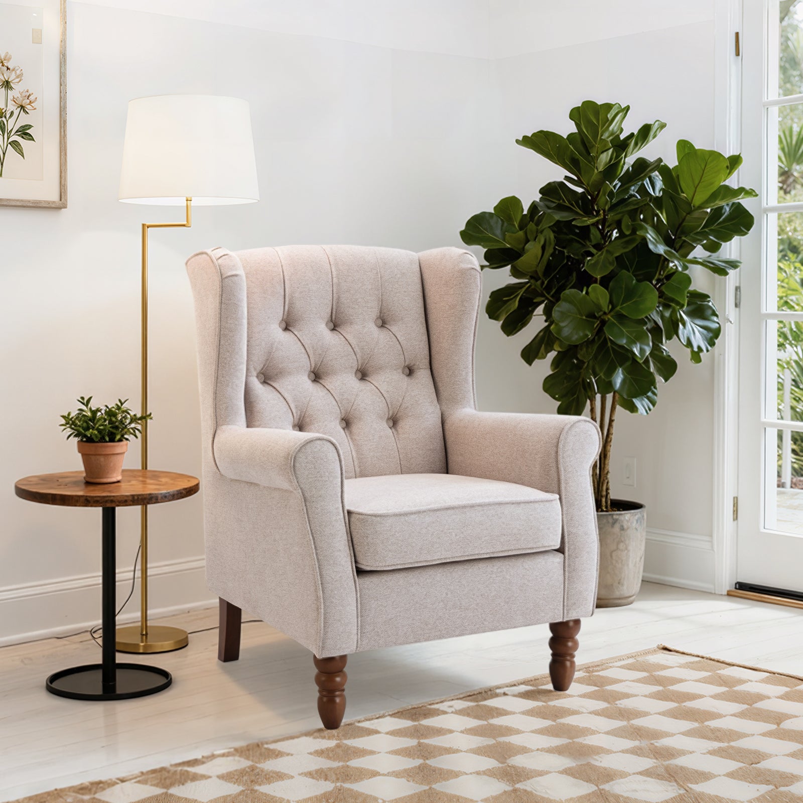 COLAMY Mid-Century Modern Wingback Accent Chair - Set of 1 or 2