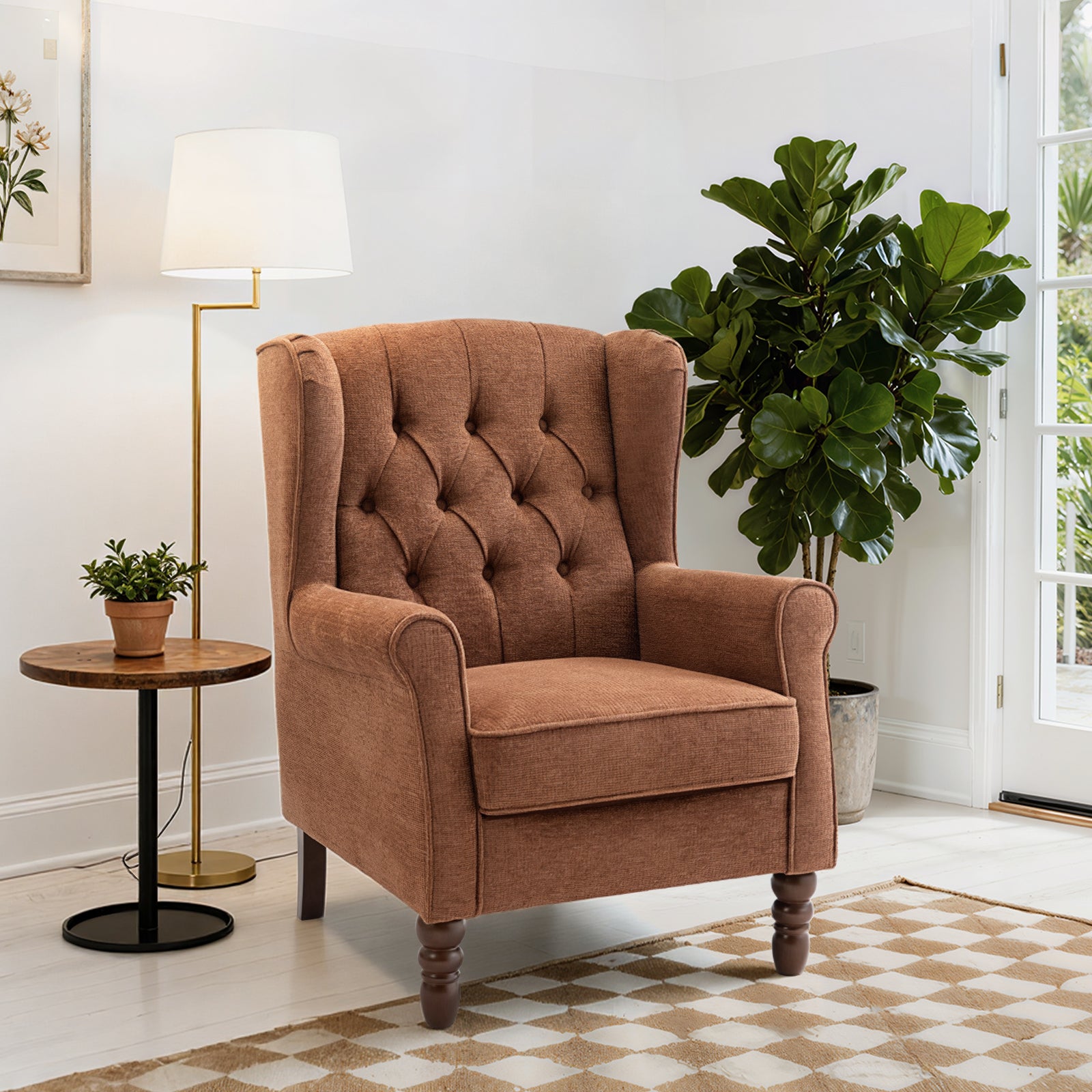 COLAMY Mid-Century Modern Wingback Accent Chair - Set of 1 or 2