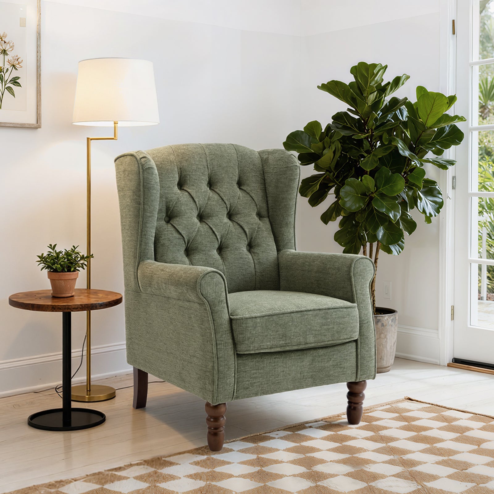 COLAMY Mid-Century Modern Wingback Accent Chair - Set of 1 or 2