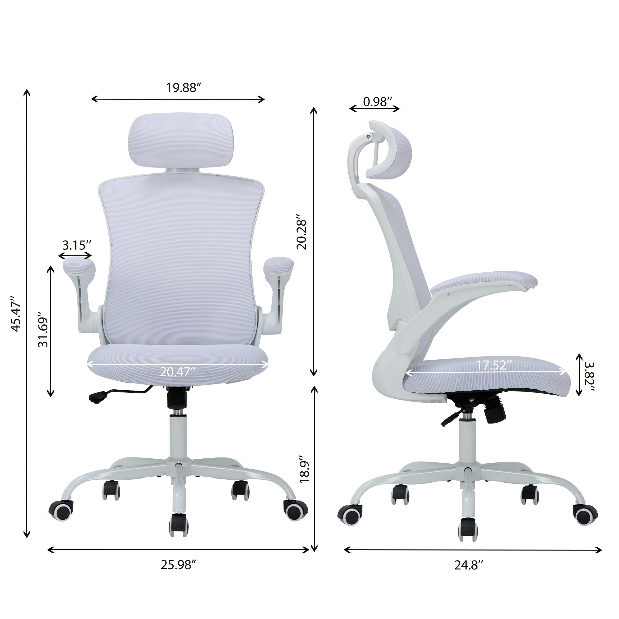 COLAMY Ergonomic Mesh Office Chair with Lumbar Support Model.9050 Cap.125kg