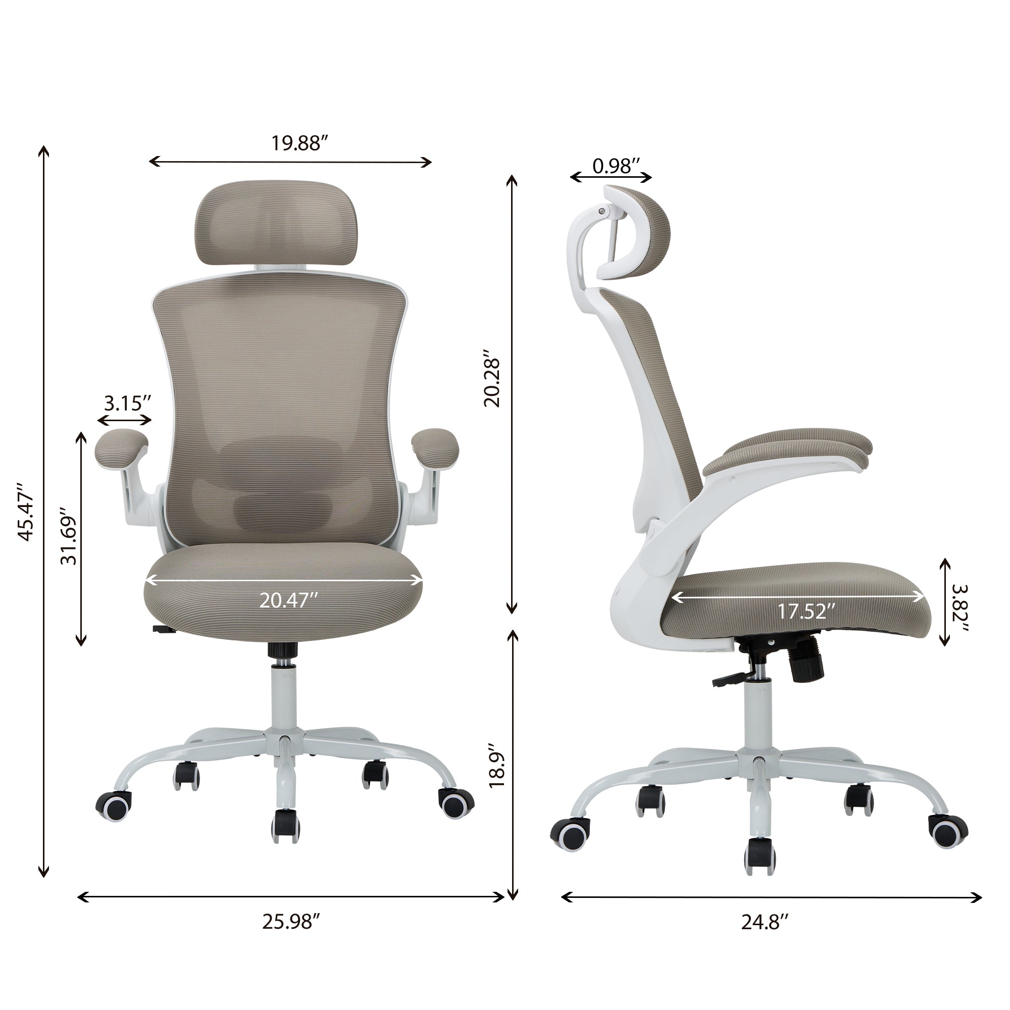 COLAMY Ergonomic Mesh Office Chair with Lumbar Support Model.9050 Cap.125kg
