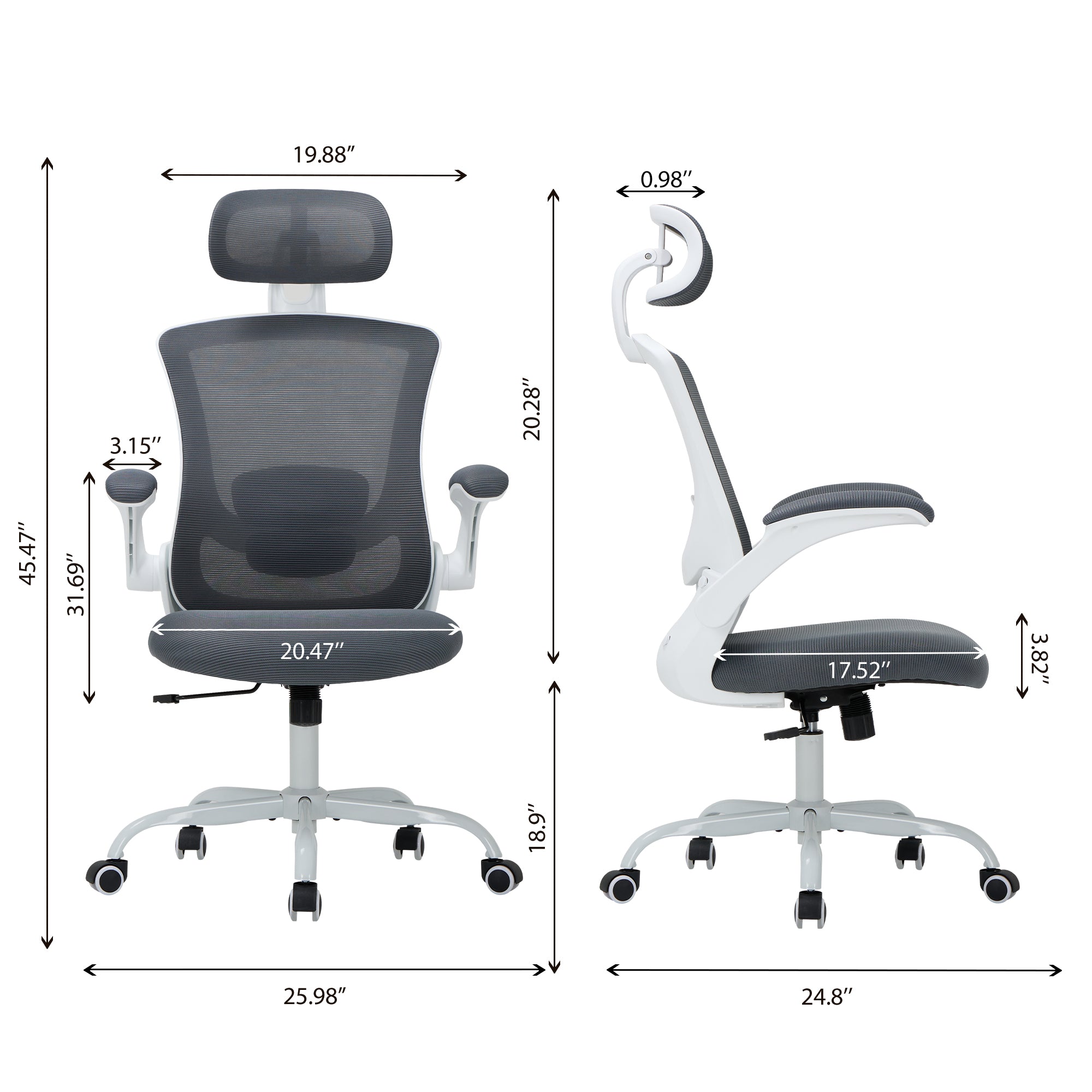 COLAMY Ergonomic Mesh Office Chair with Lumbar Support Model.9050 Cap.125kg