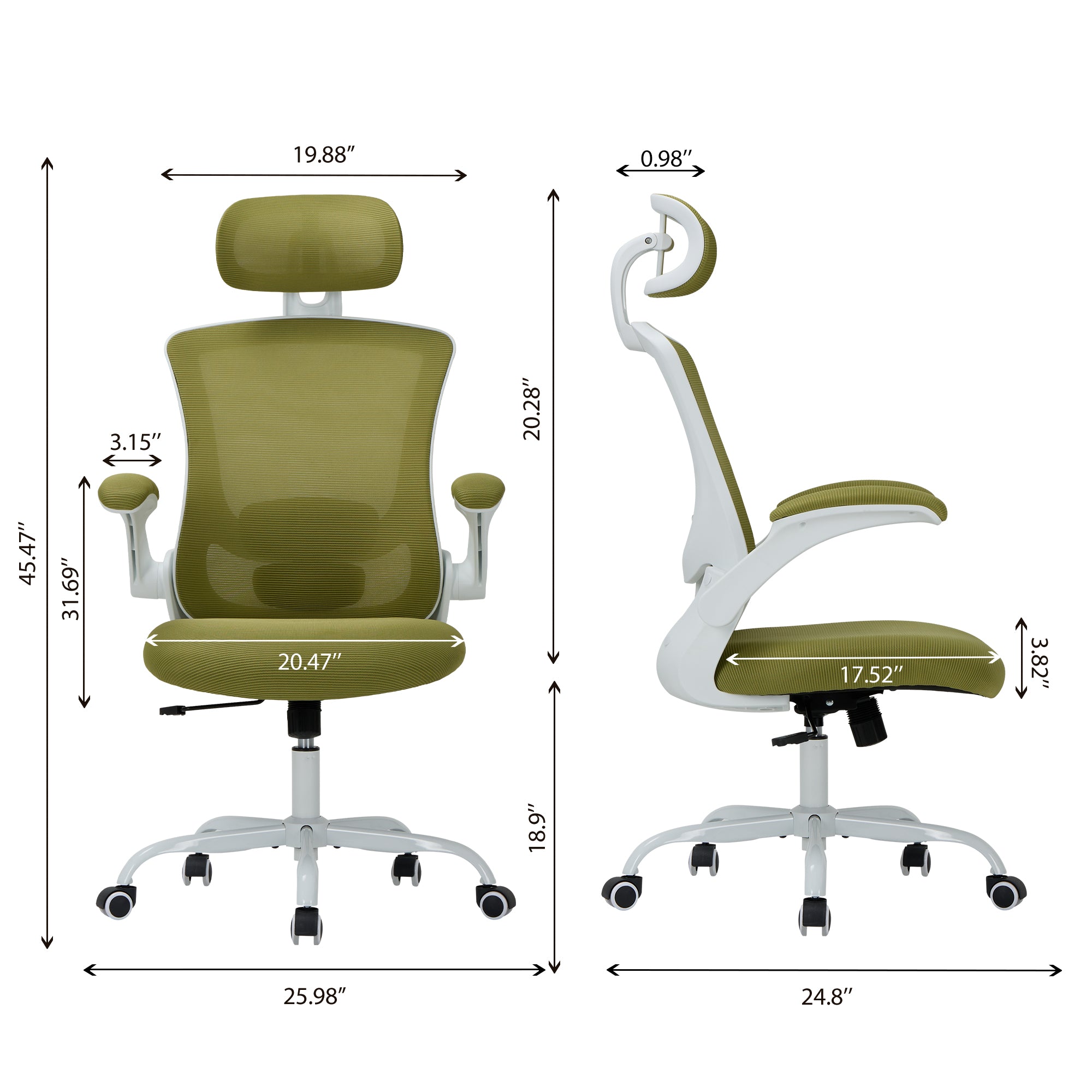 COLAMY Ergonomic Mesh Office Chair with Lumbar Support Model.9050 Cap.125kg