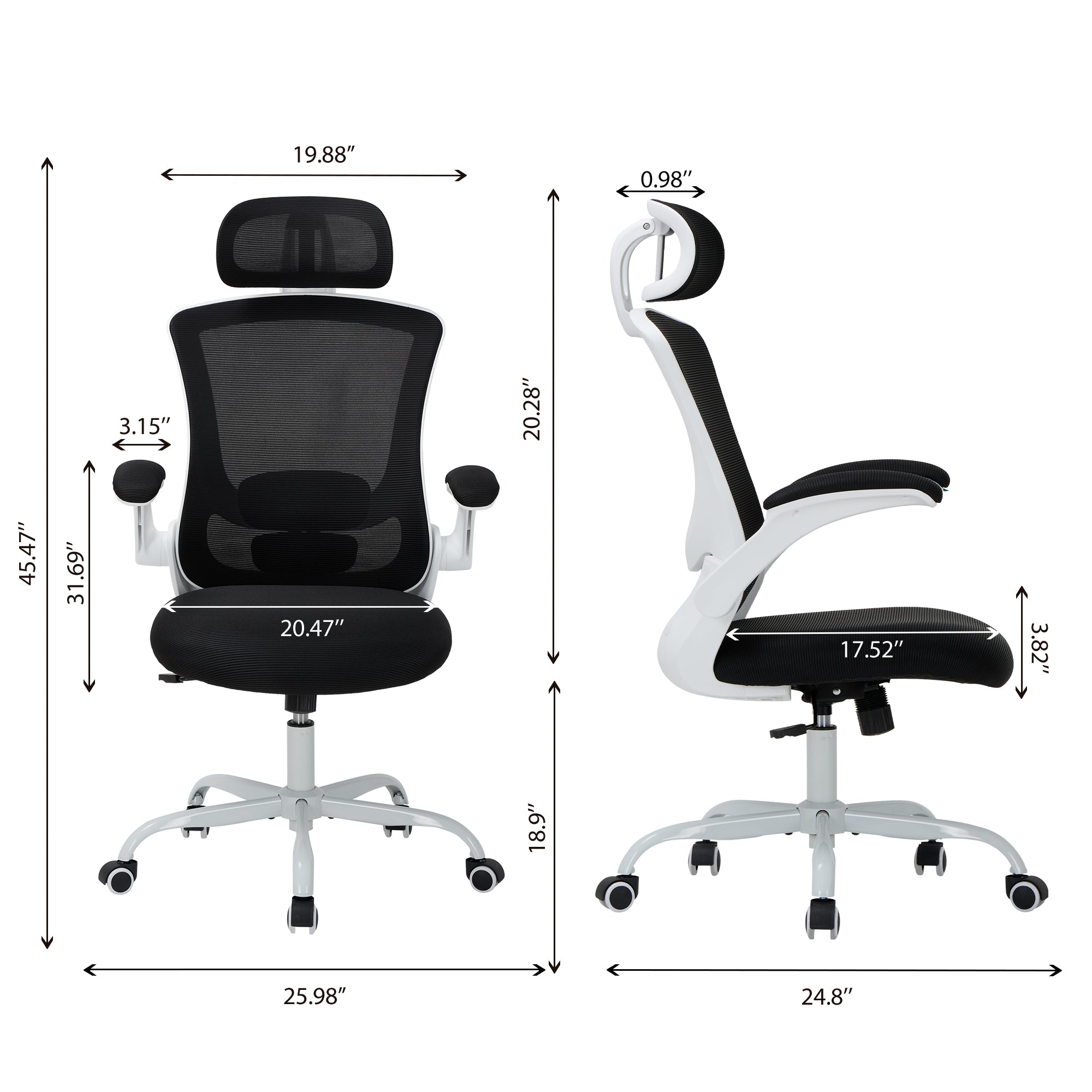 COLAMY Ergonomic Mesh Office Chair with Lumbar Support Model.9050 Cap.125kg