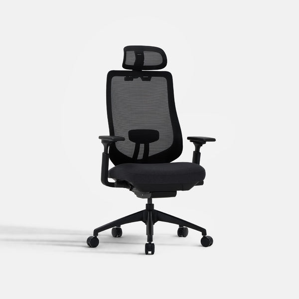 COLAMY ATLAS-01 black ergonomic high back mesh office chair with adjustable headrest