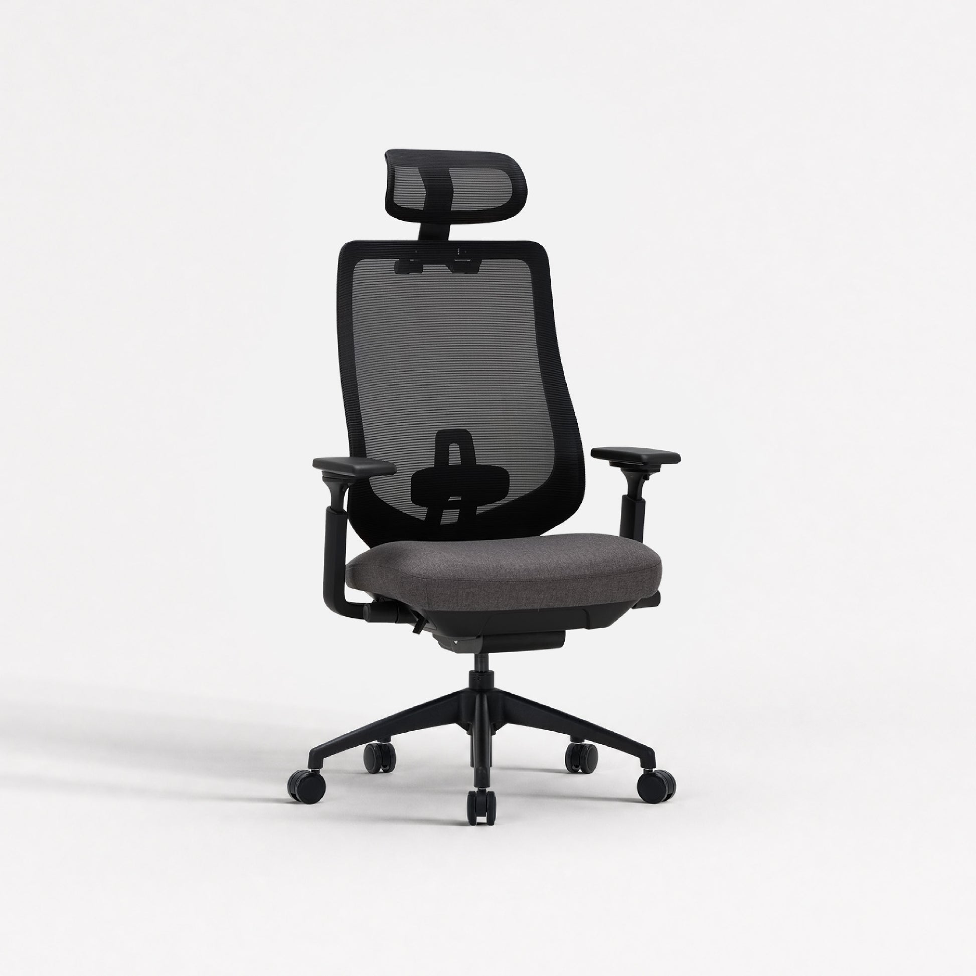 COLAMY ATLAS-01 dark grey ergonomic mesh office chair with headrest and fabric seat
