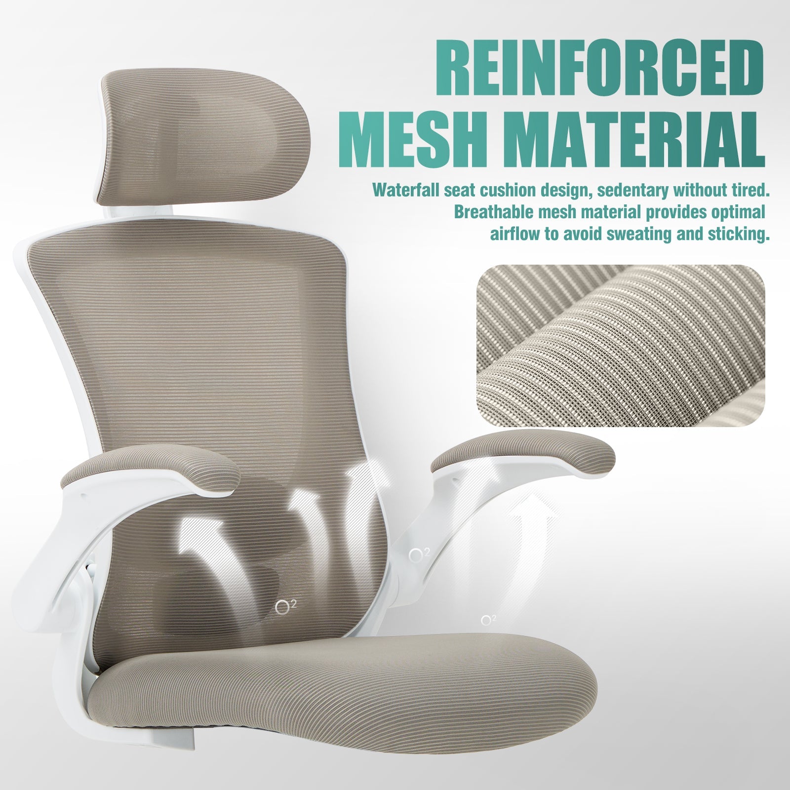 COLAMY Ergonomic Mesh Office Chair with Lumbar Support Model.9050 Cap.125kg