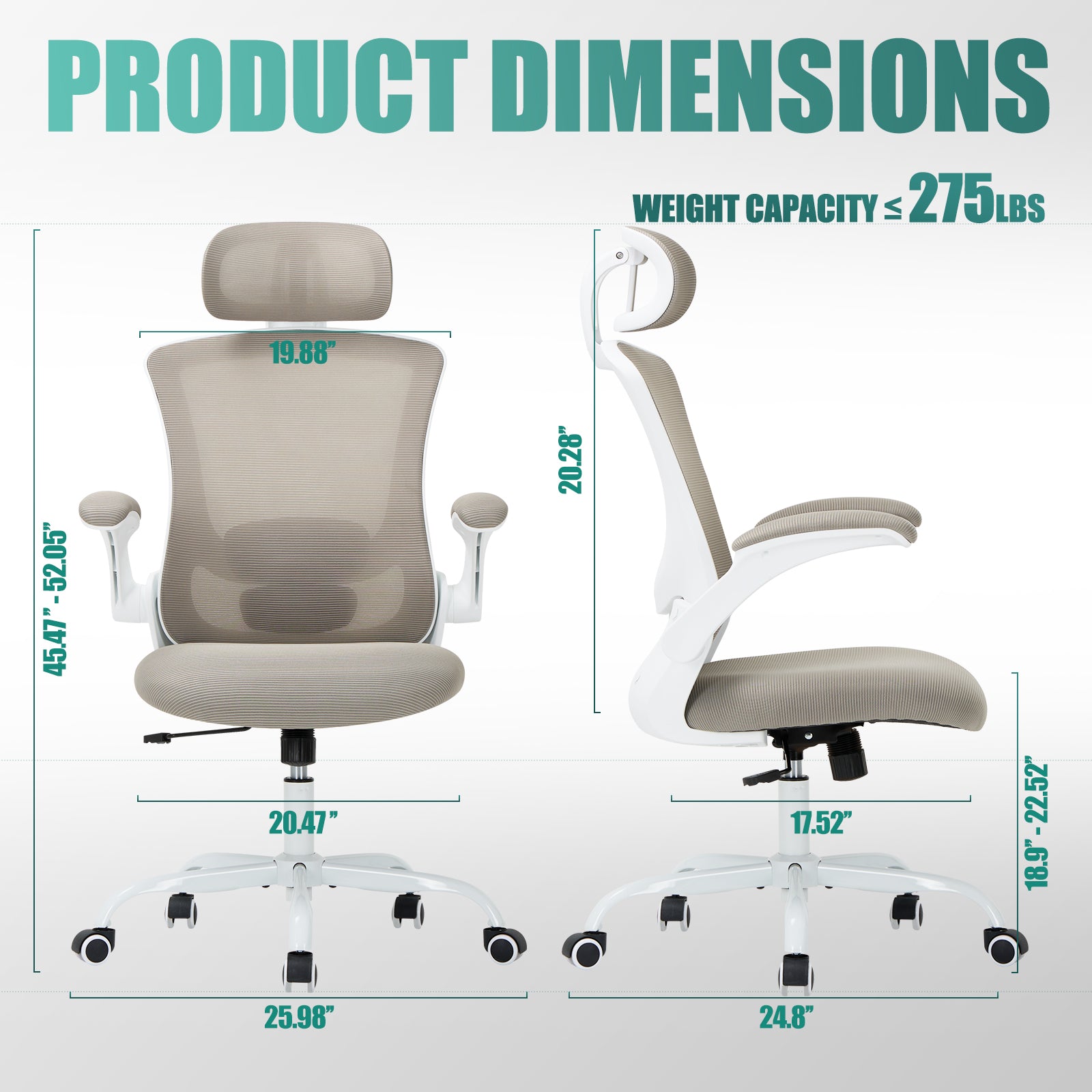 COLAMY Ergonomic Mesh Office Chair with Lumbar Support Model.9050 Cap.125kg