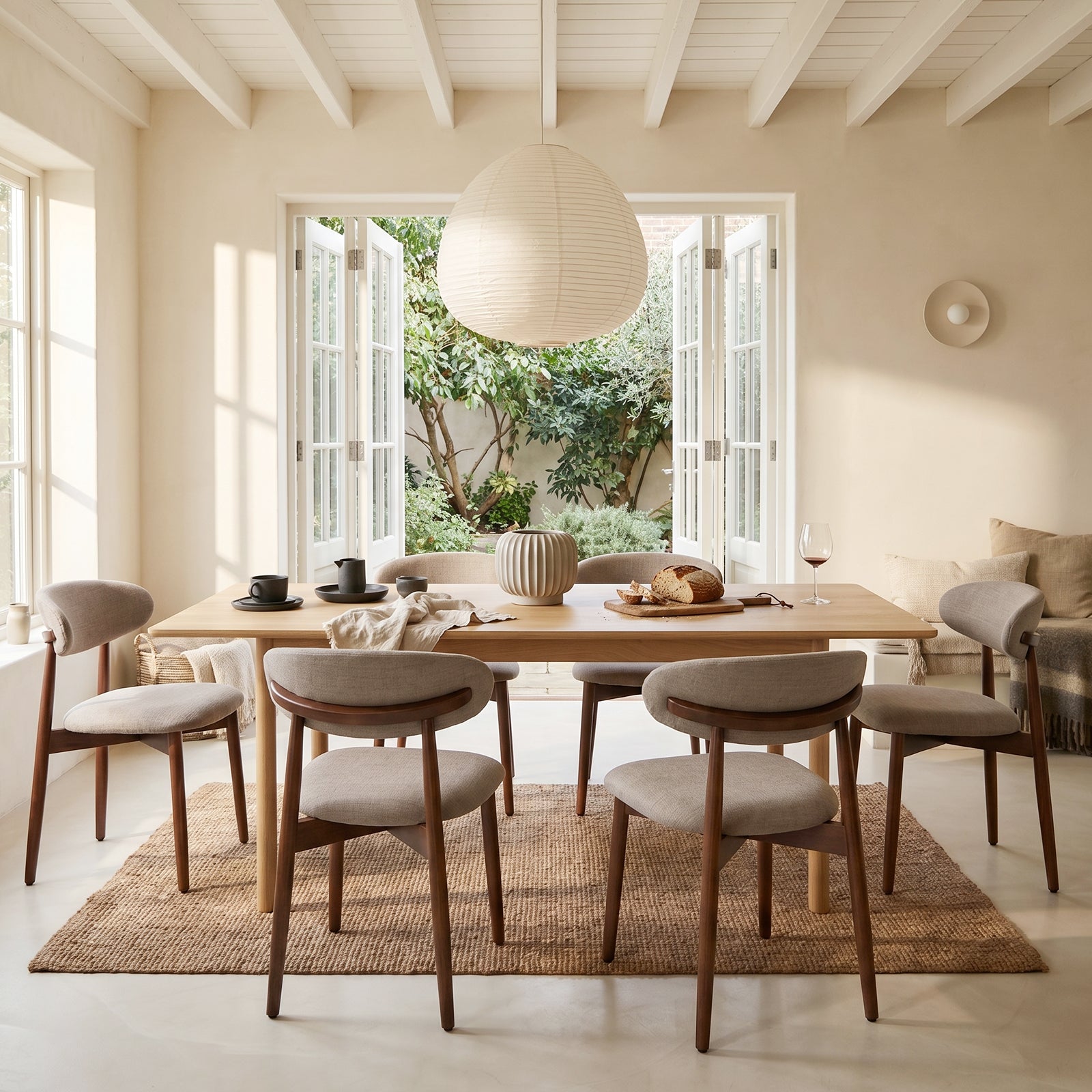COLAMY NOYA Mid-Century Modern Dining Chair - Upholstered Accent Chair for Kitchen & Dining Room