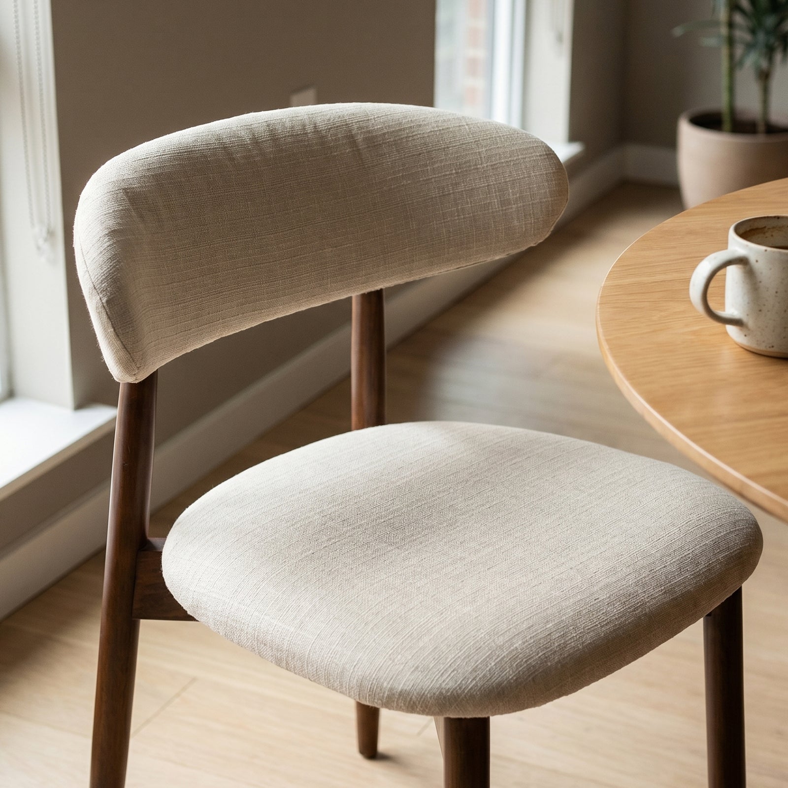 COLAMY NOYA Mid-Century Modern Dining Chair - Upholstered Accent Chair for Kitchen & Dining Room