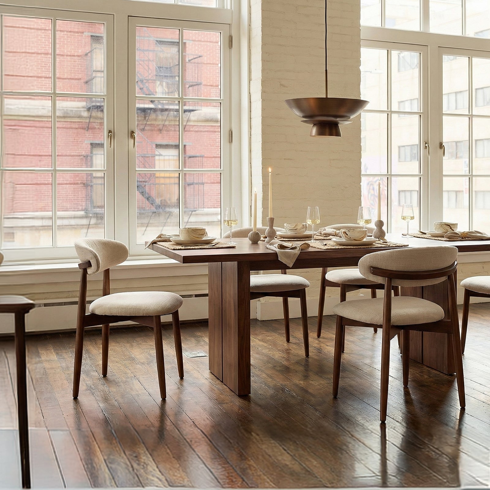 COLAMY NOYA Mid-Century Modern Dining Chair - Upholstered Accent Chair for Kitchen & Dining Room