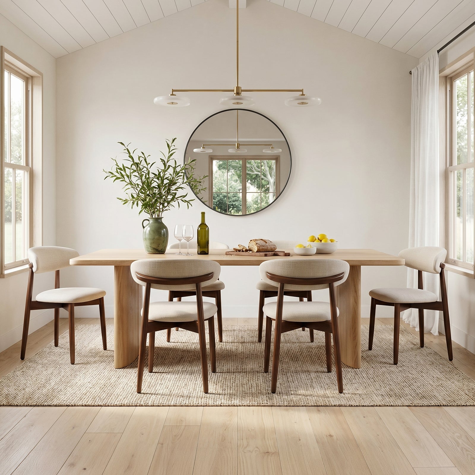 COLAMY NOYA Mid-Century Modern Dining Chair - Upholstered Accent Chair for Kitchen & Dining Room
