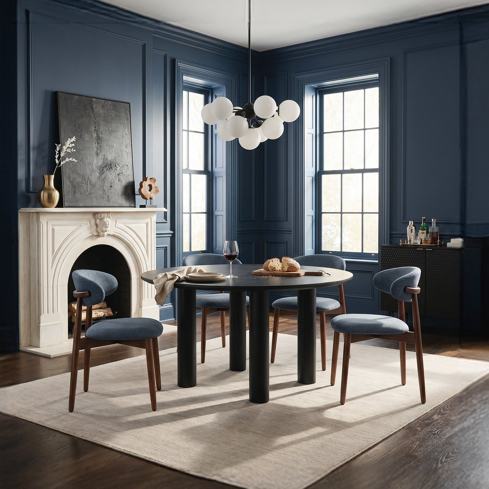 COLAMY NOYA Mid-Century Modern Dining Chair - Upholstered Accent Chair for Kitchen & Dining Room